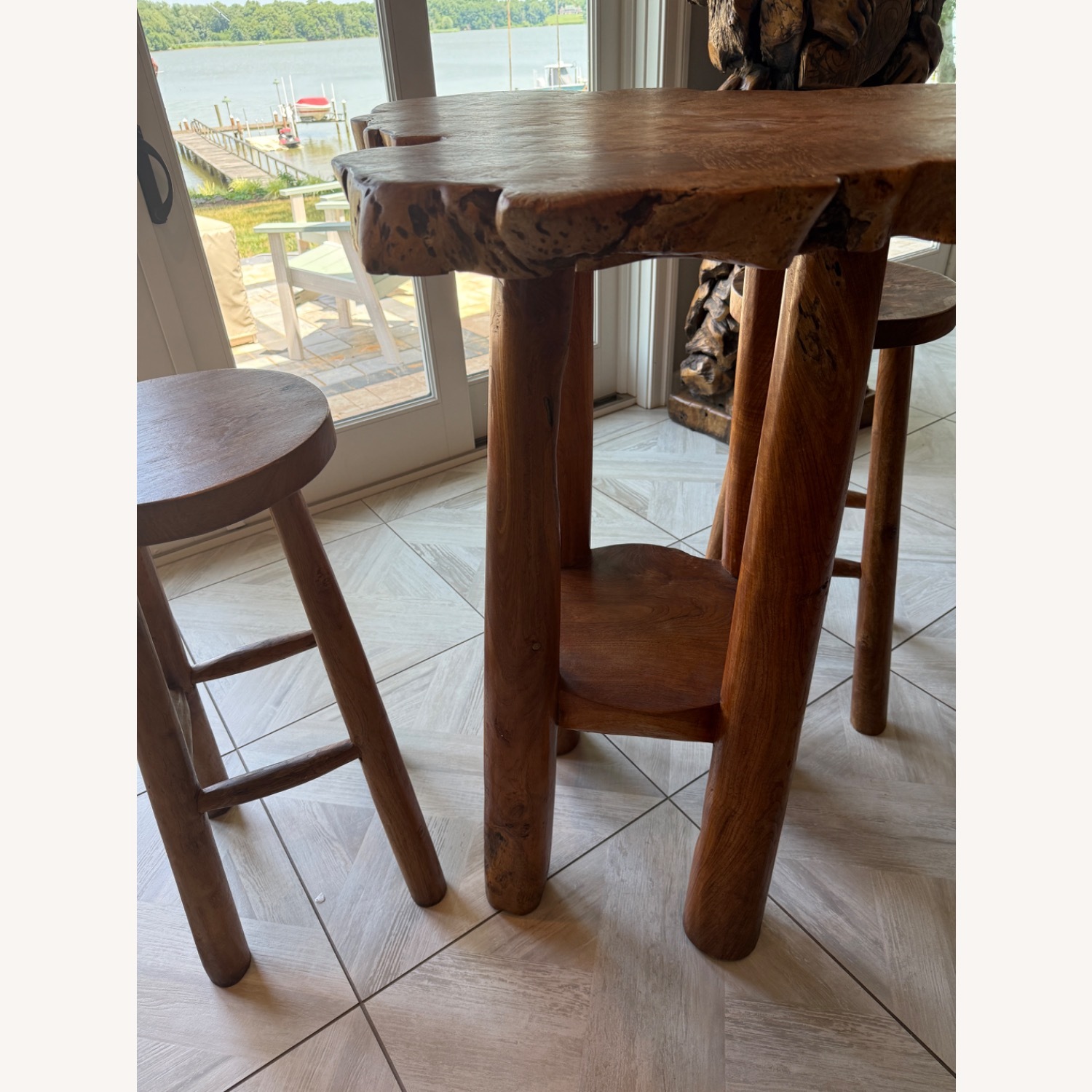 Live Edge Wood Pub Table & Stools - image-4
