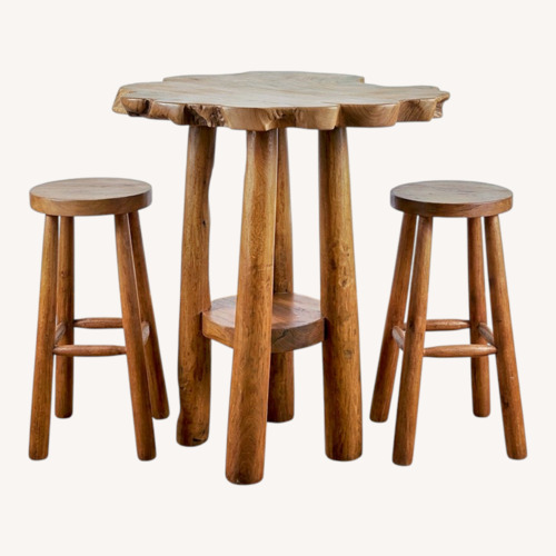 Used Live Edge Wood Pub Table & Stools for sale on AptDeco
