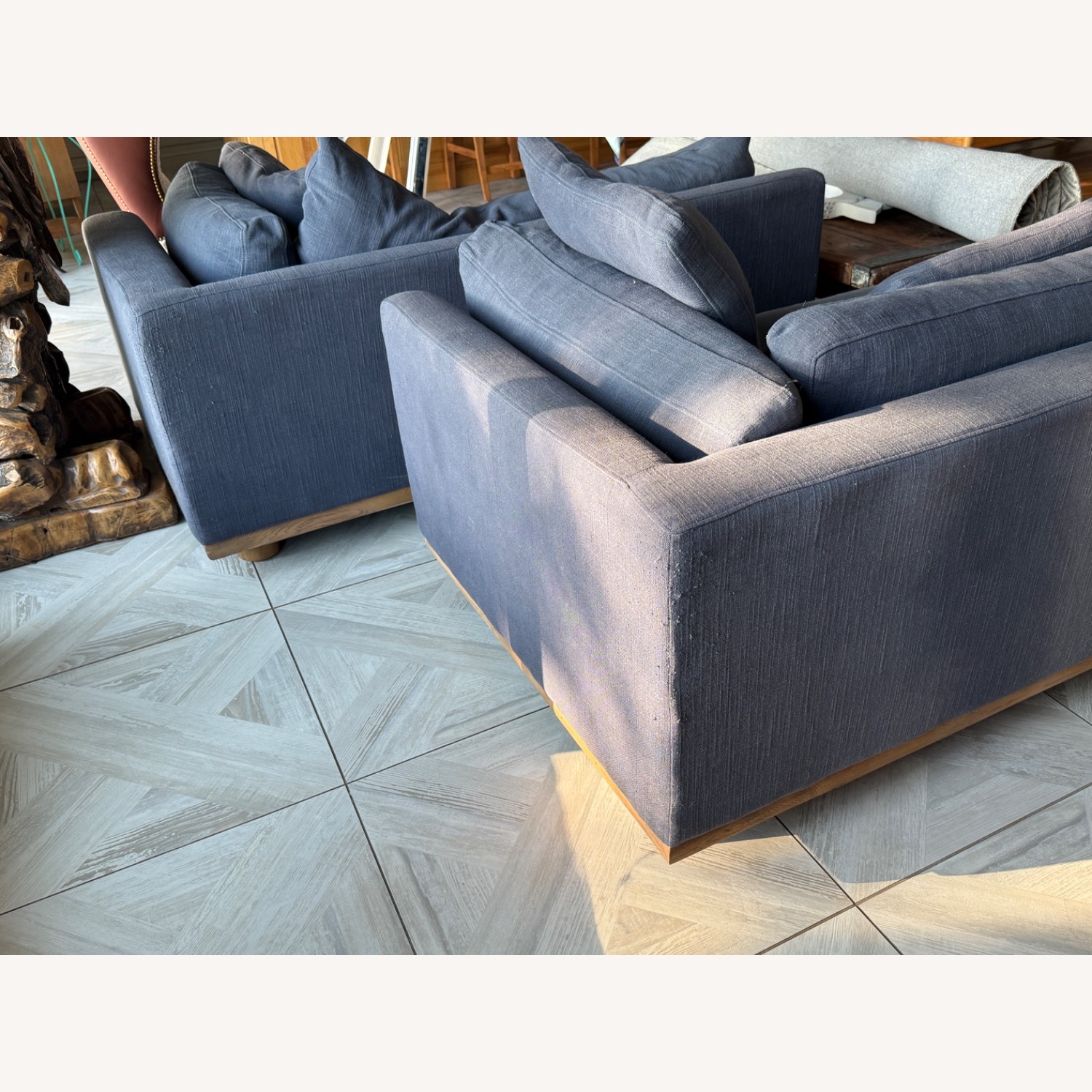 Anthropologie Blue 2 Piece Sectional - image-9