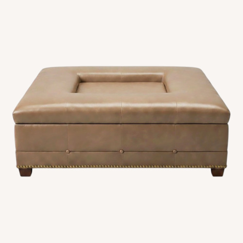 Used Century Furniture Dark Brown Leather Ottoman for sale on AptDeco