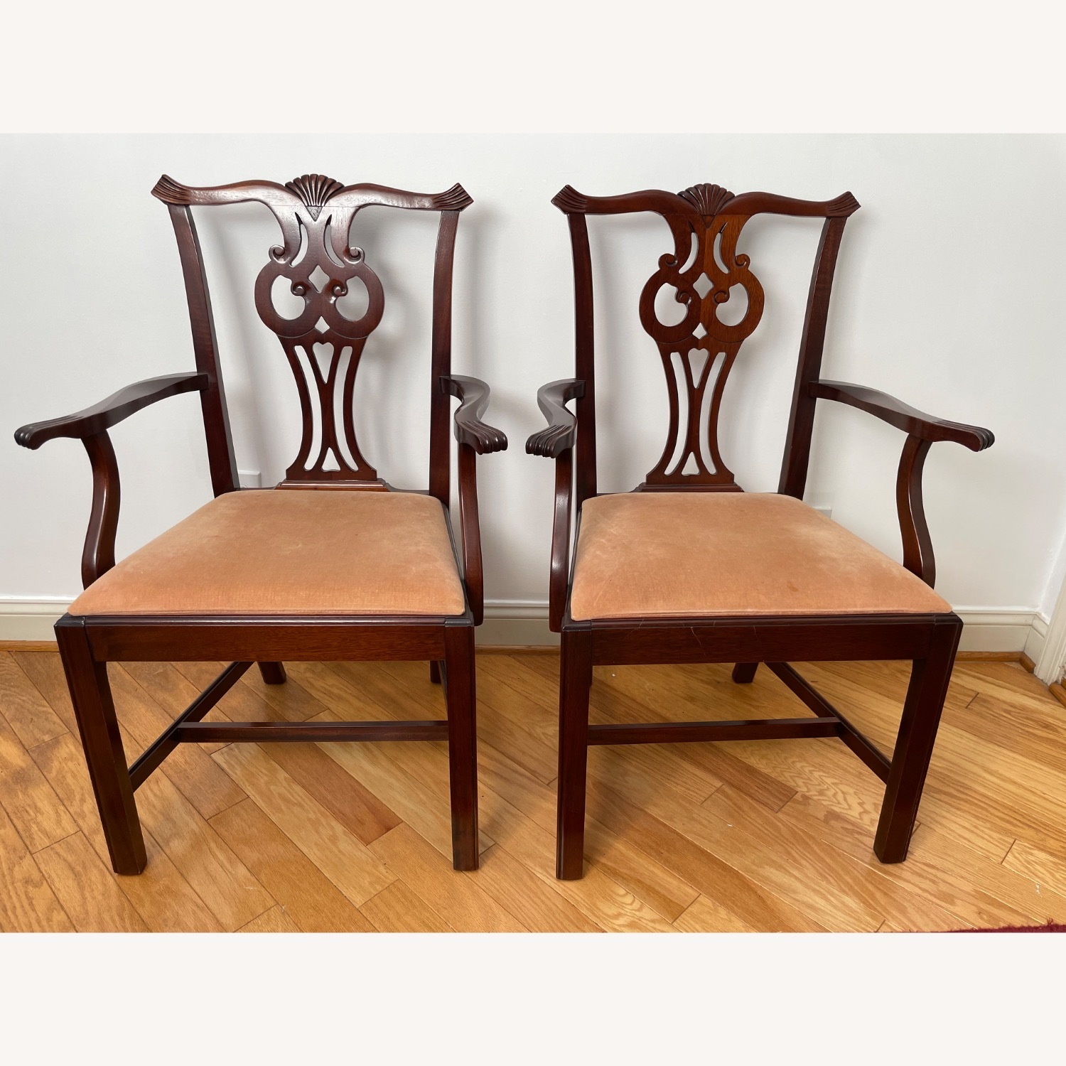 Vintage Chippendale Style Dining Chairs - image-6