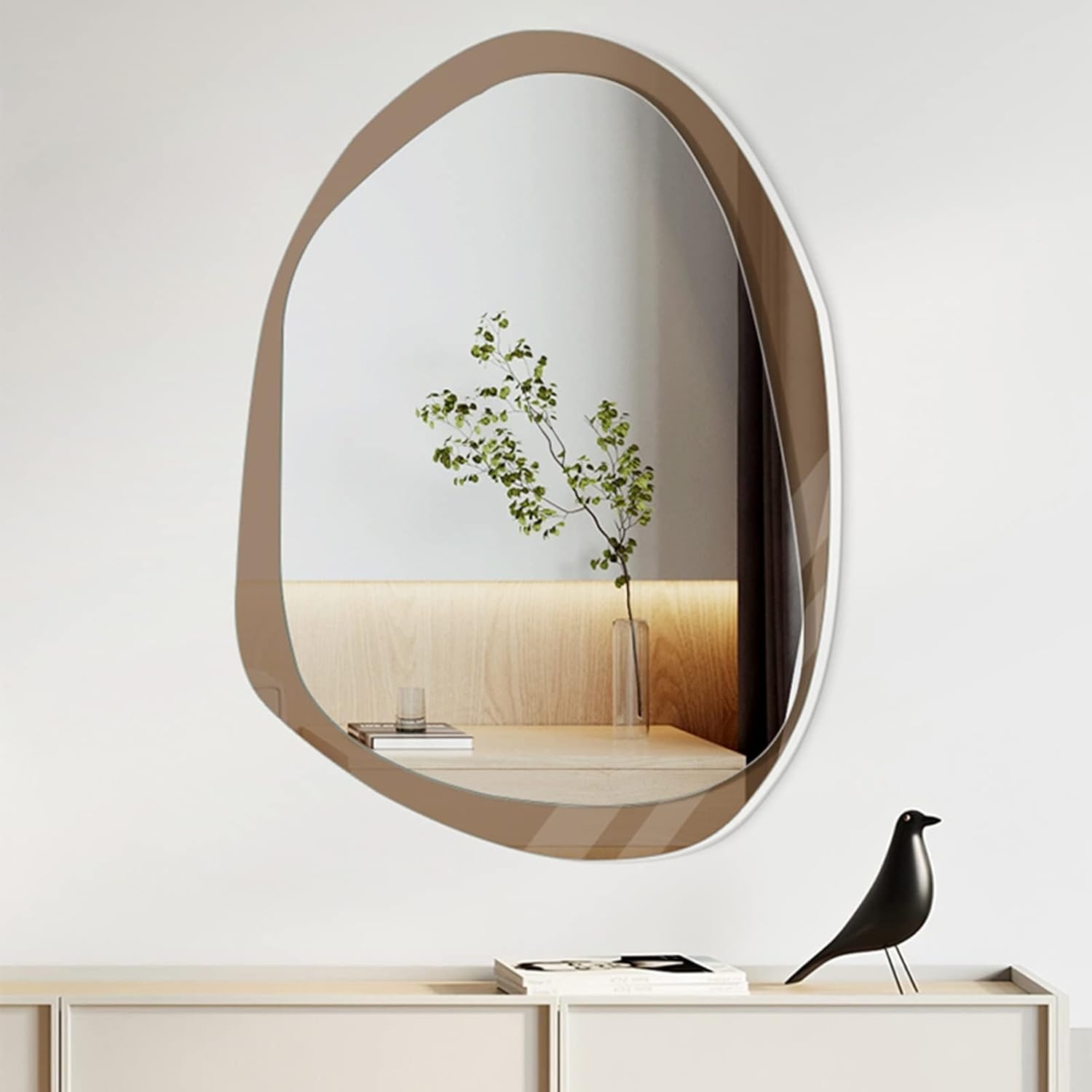 Wayfair Light Brown Wall Mirror - image-6