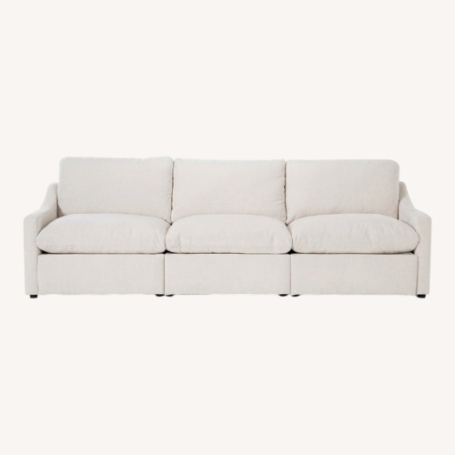 Used Living Spaces Light Gray Fabric 3+ Seater Sofa for sale on AptDeco