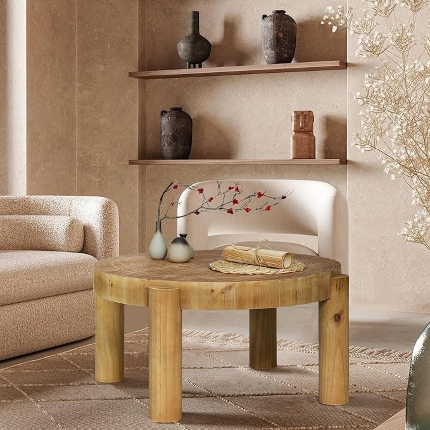 Amazon Round Wooden Coffee Table - image-6