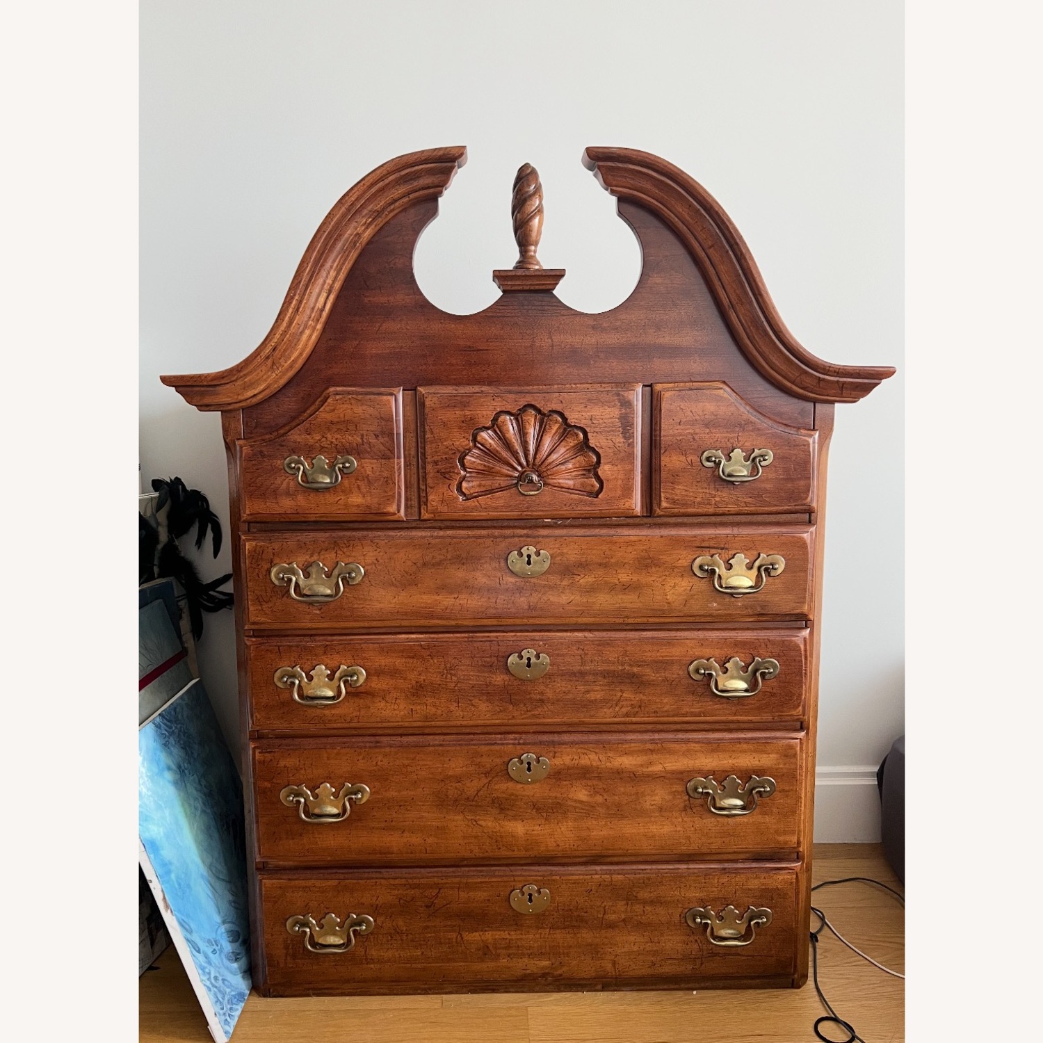 Vintage/Antique Dark Brown Wood Dresser - image-1
