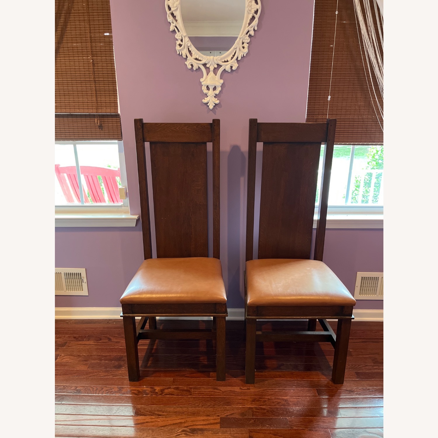 Dark Brown Wood Dining Chairs - image-1