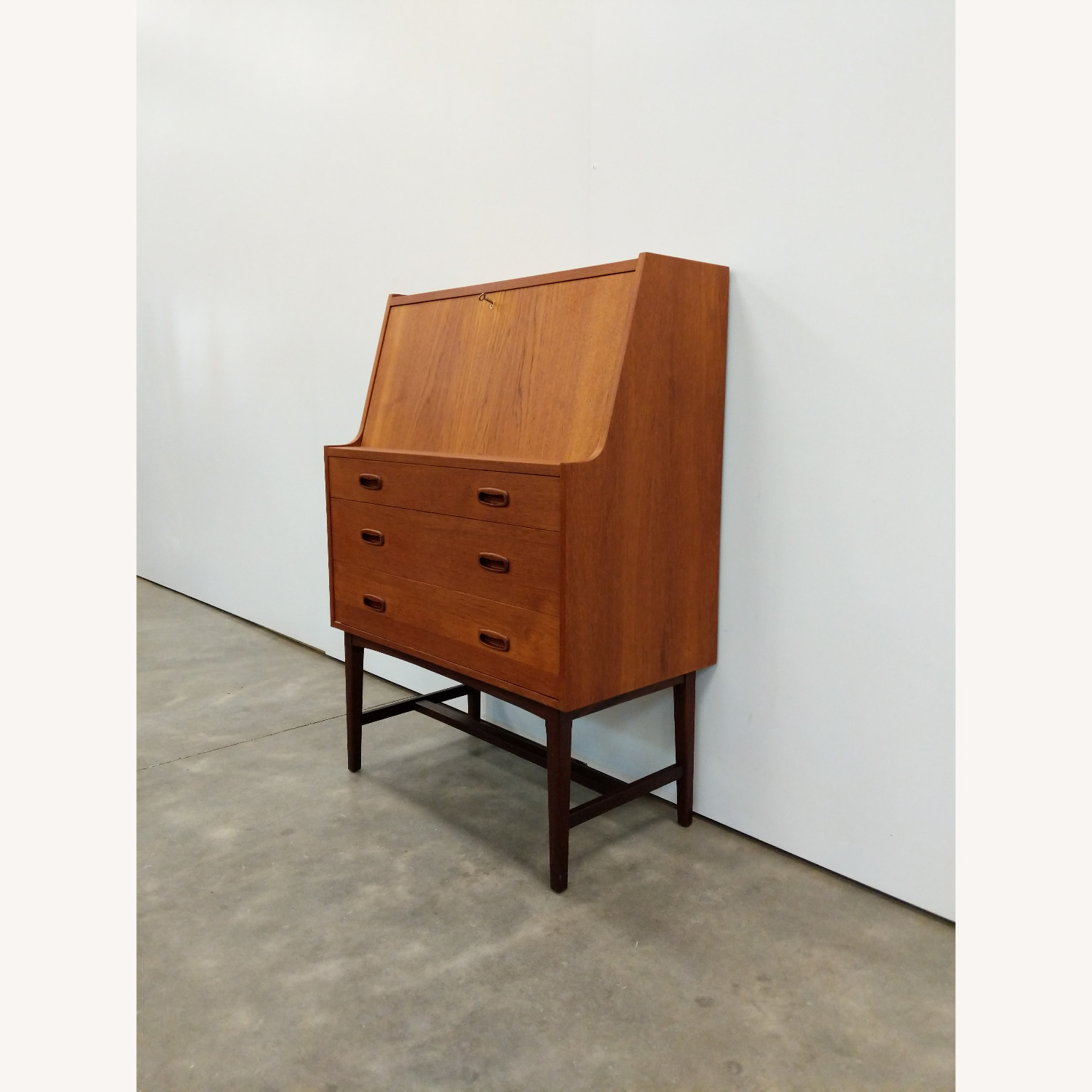 Vintage Mid Century Modern Teak Secretary Desk - image-2