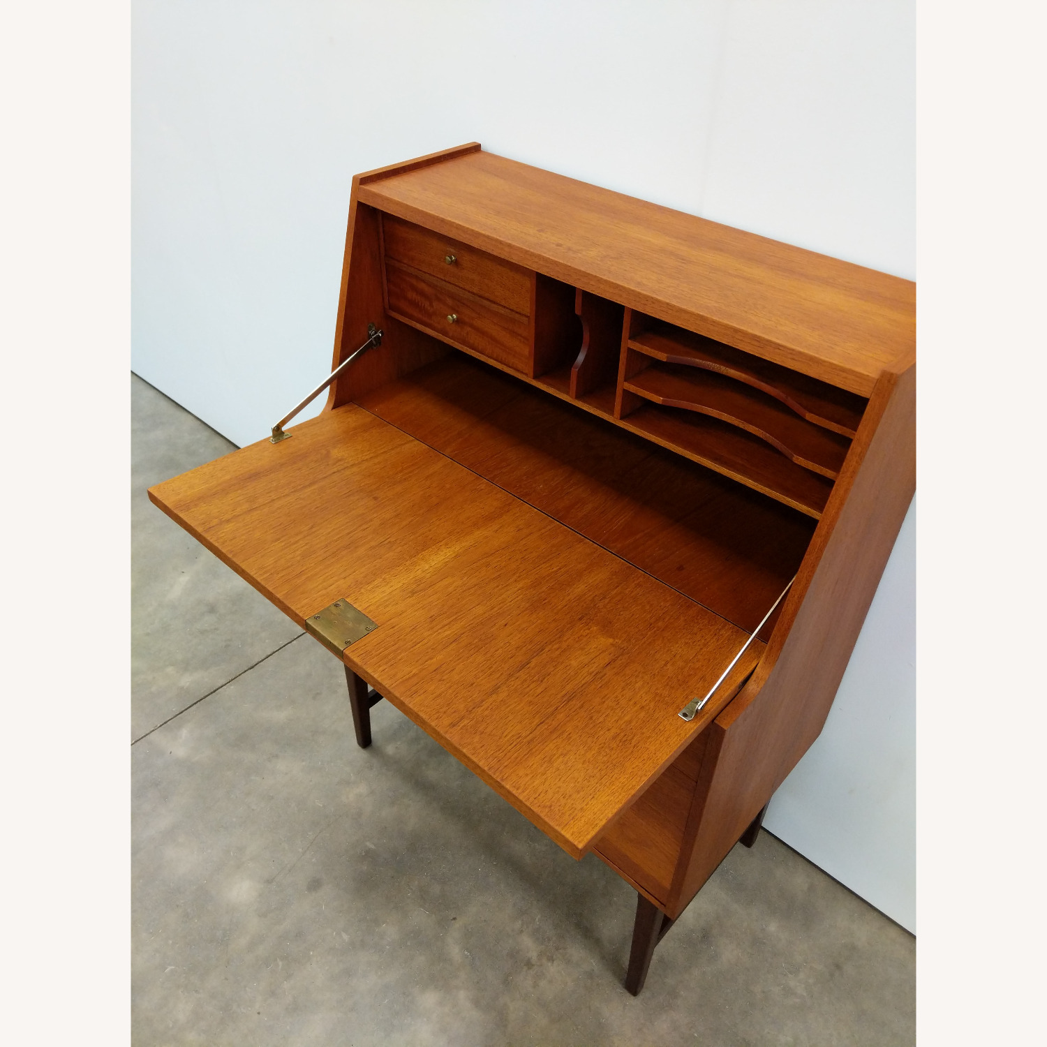 Vintage Mid Century Modern Teak Secretary Desk - image-5