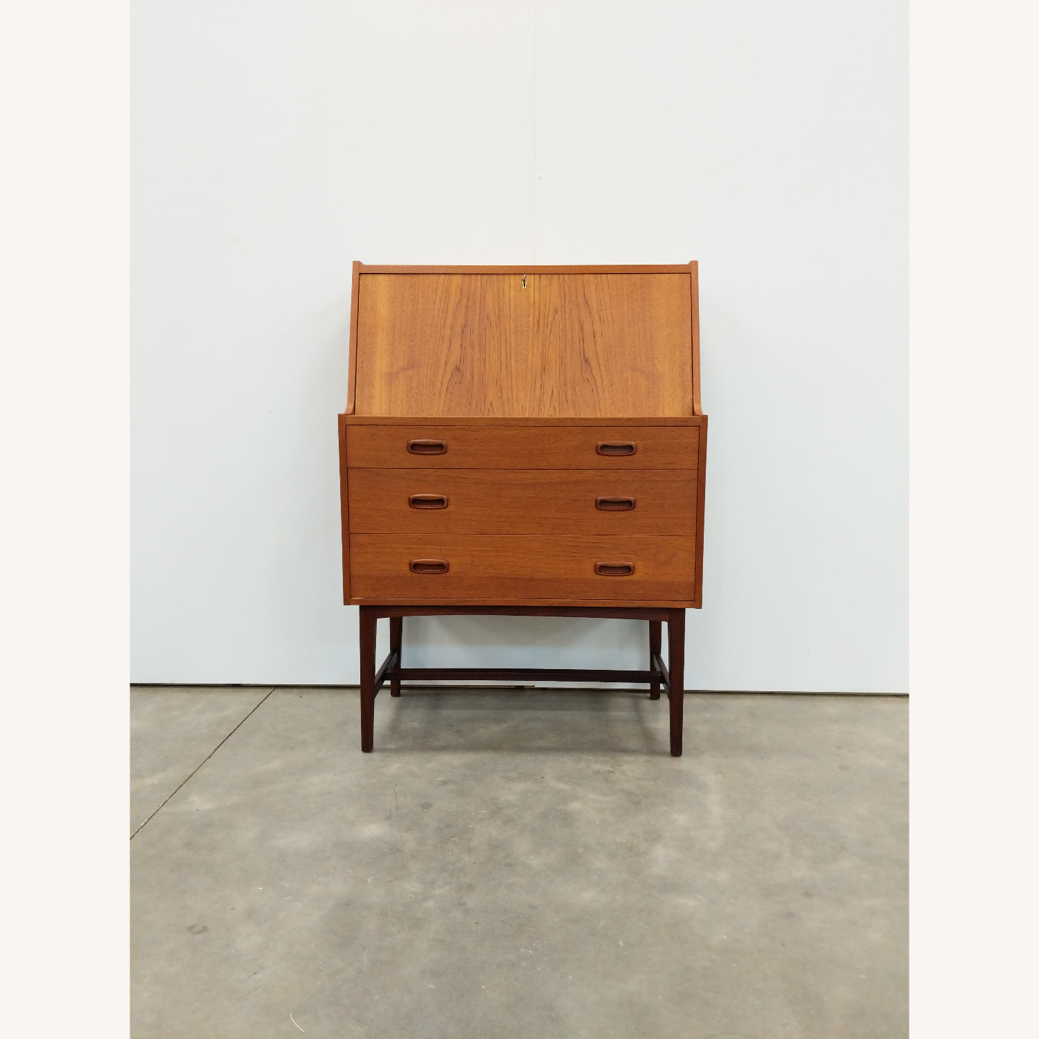 Vintage Mid Century Modern Teak Secretary Desk - image-1