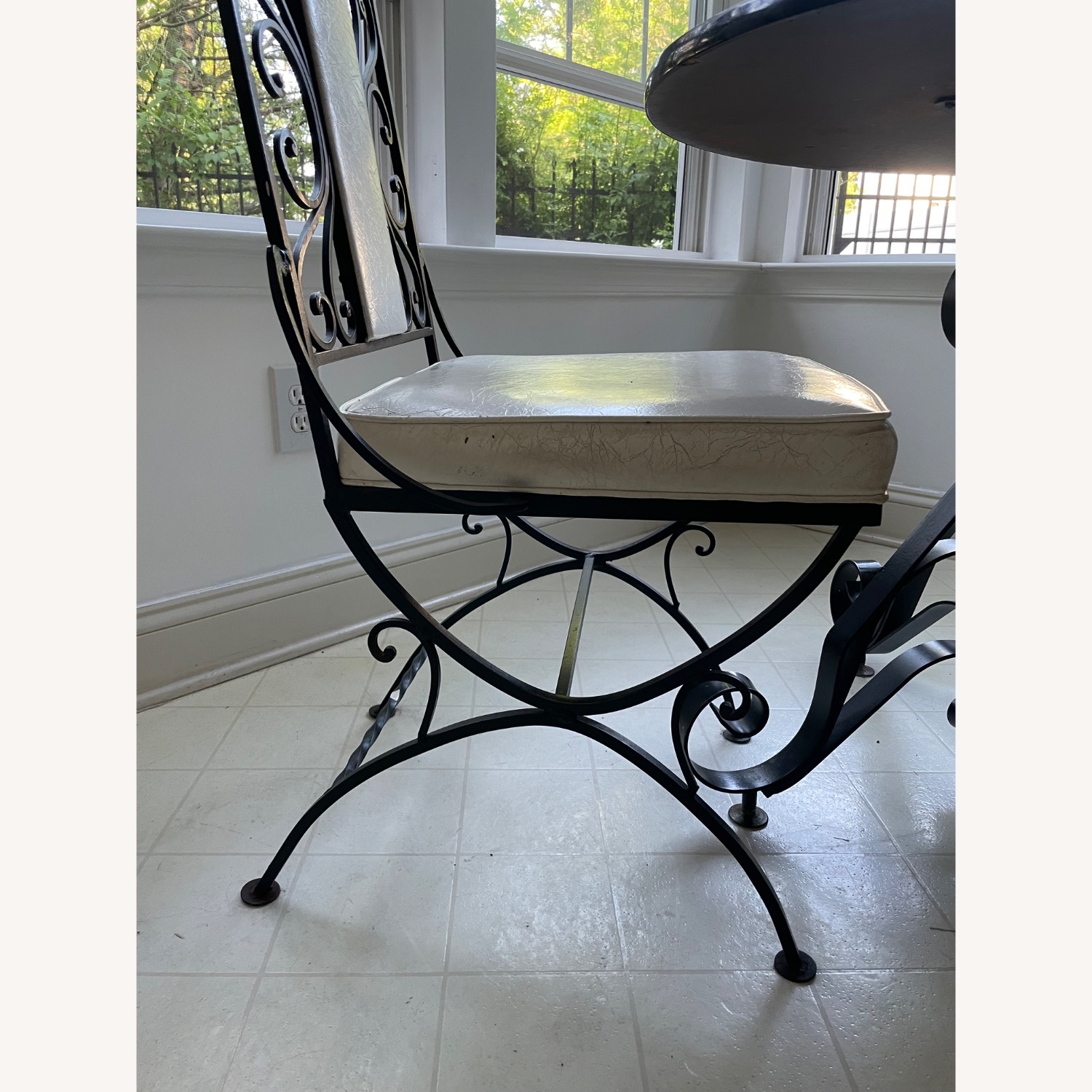 Vintage Wrought Iron Bistro Set – Table & 2 Chairs - image-7