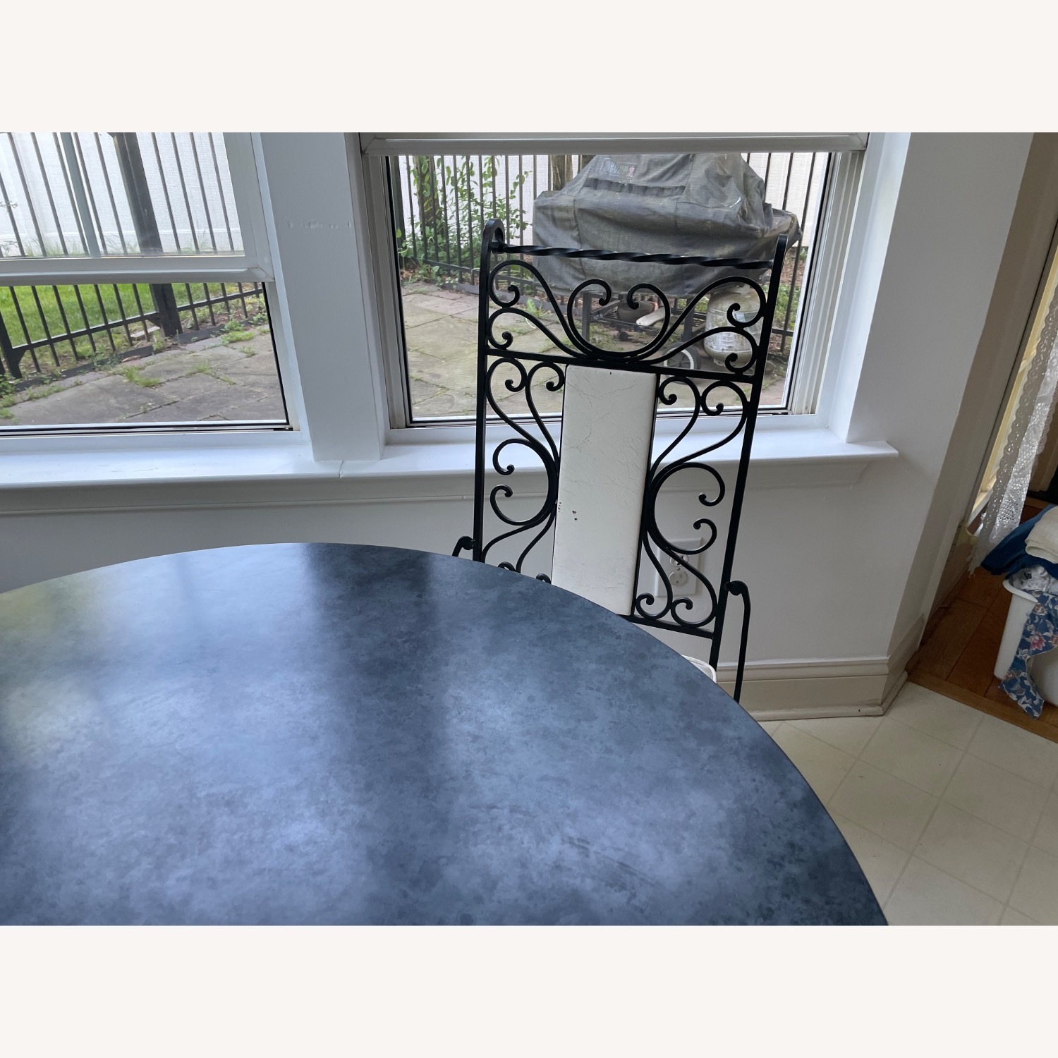 Vintage Wrought Iron Bistro Set – Table & 2 Chairs - image-4