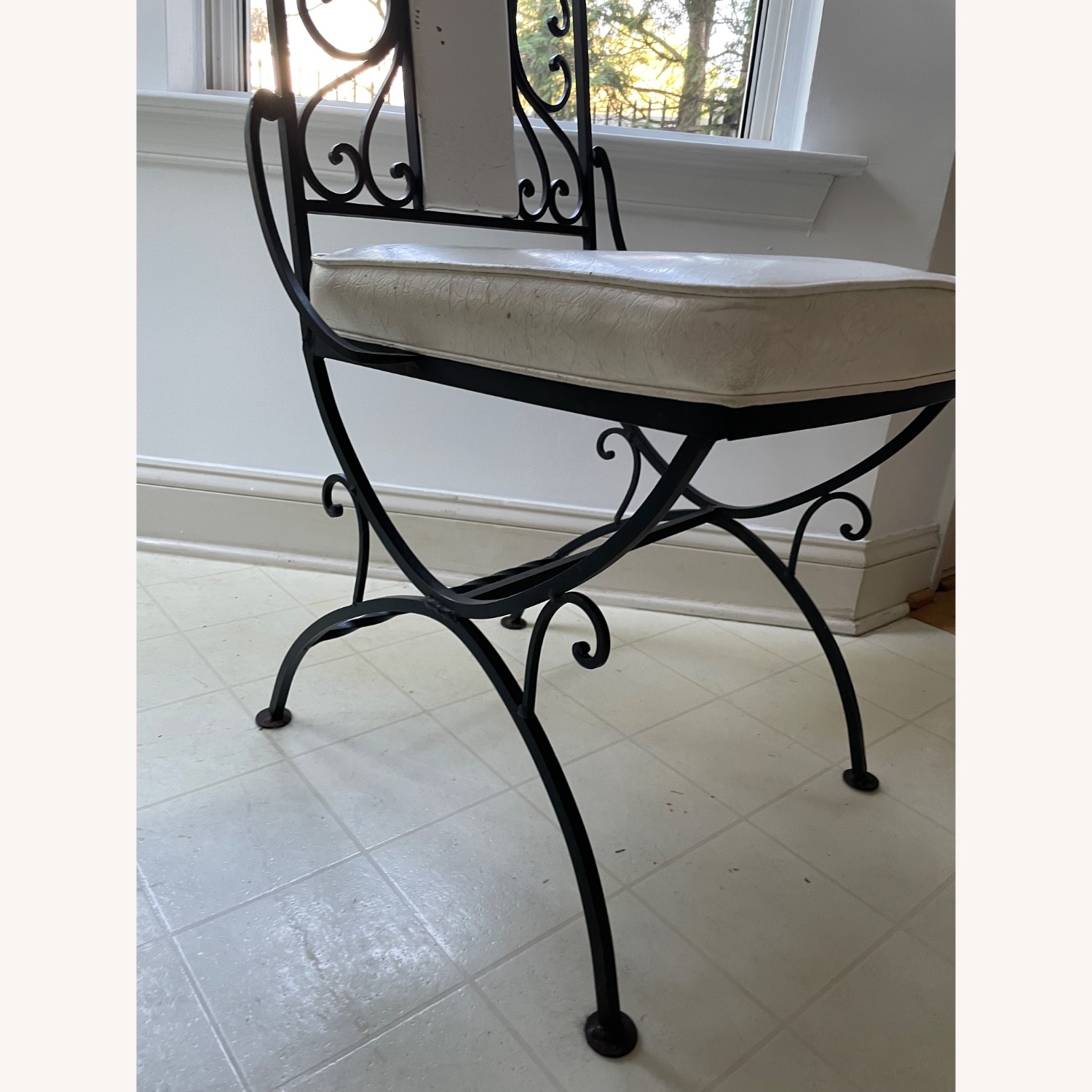 Vintage Wrought Iron Bistro Set – Table & 2 Chairs - image-6