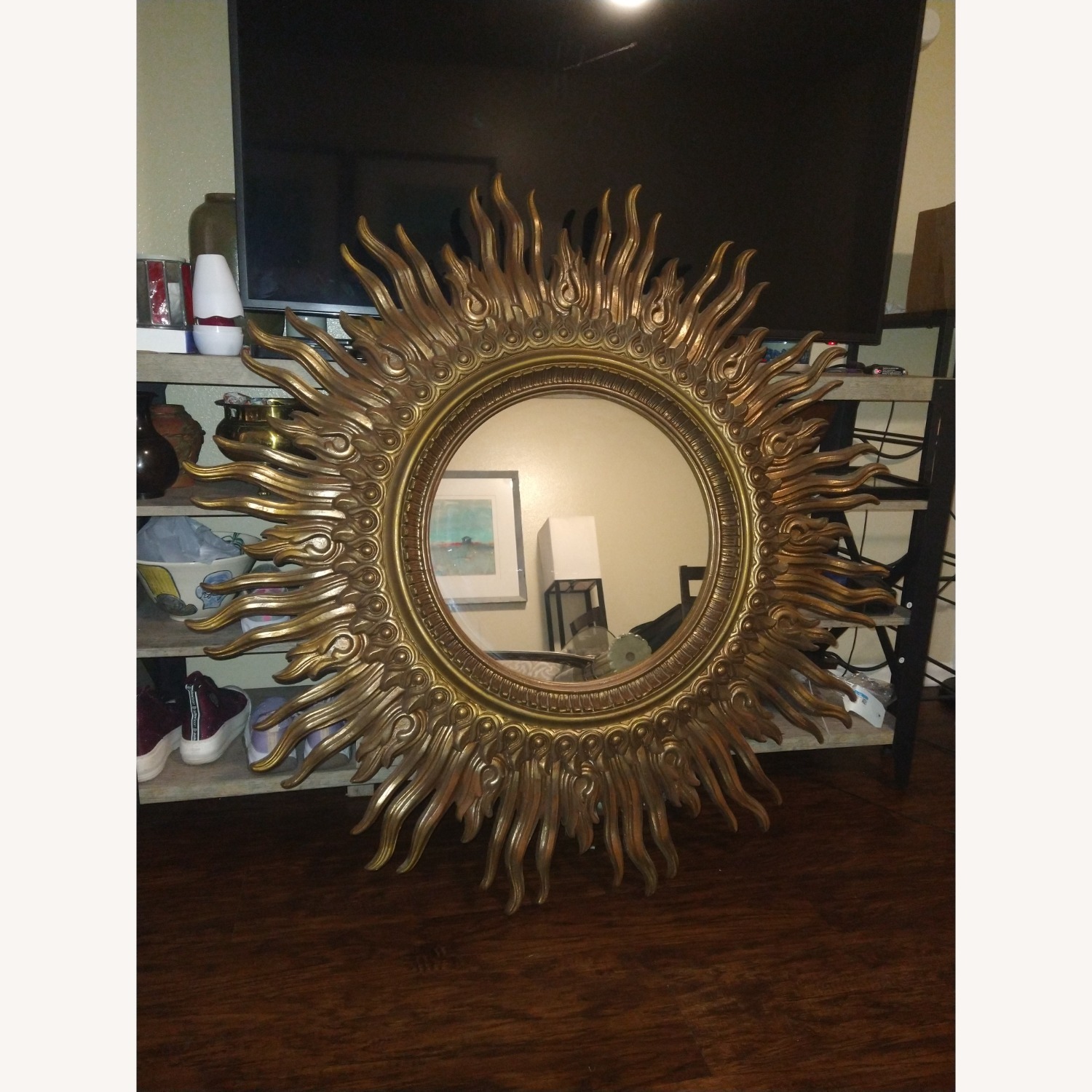 Gold Plastic Wall Mirror - image-1
