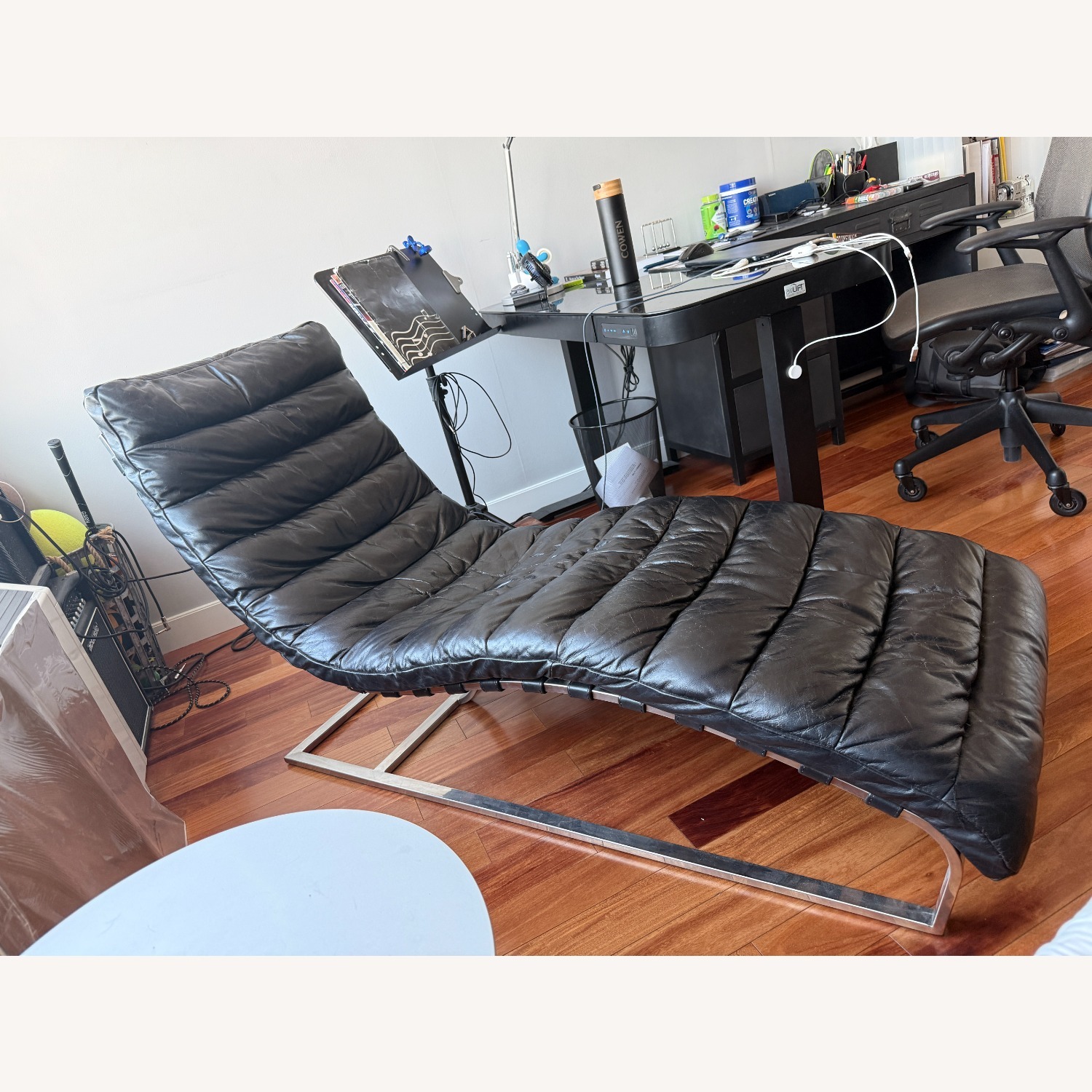 Restoration Hardware Oviedo Leather Chaise - image-3