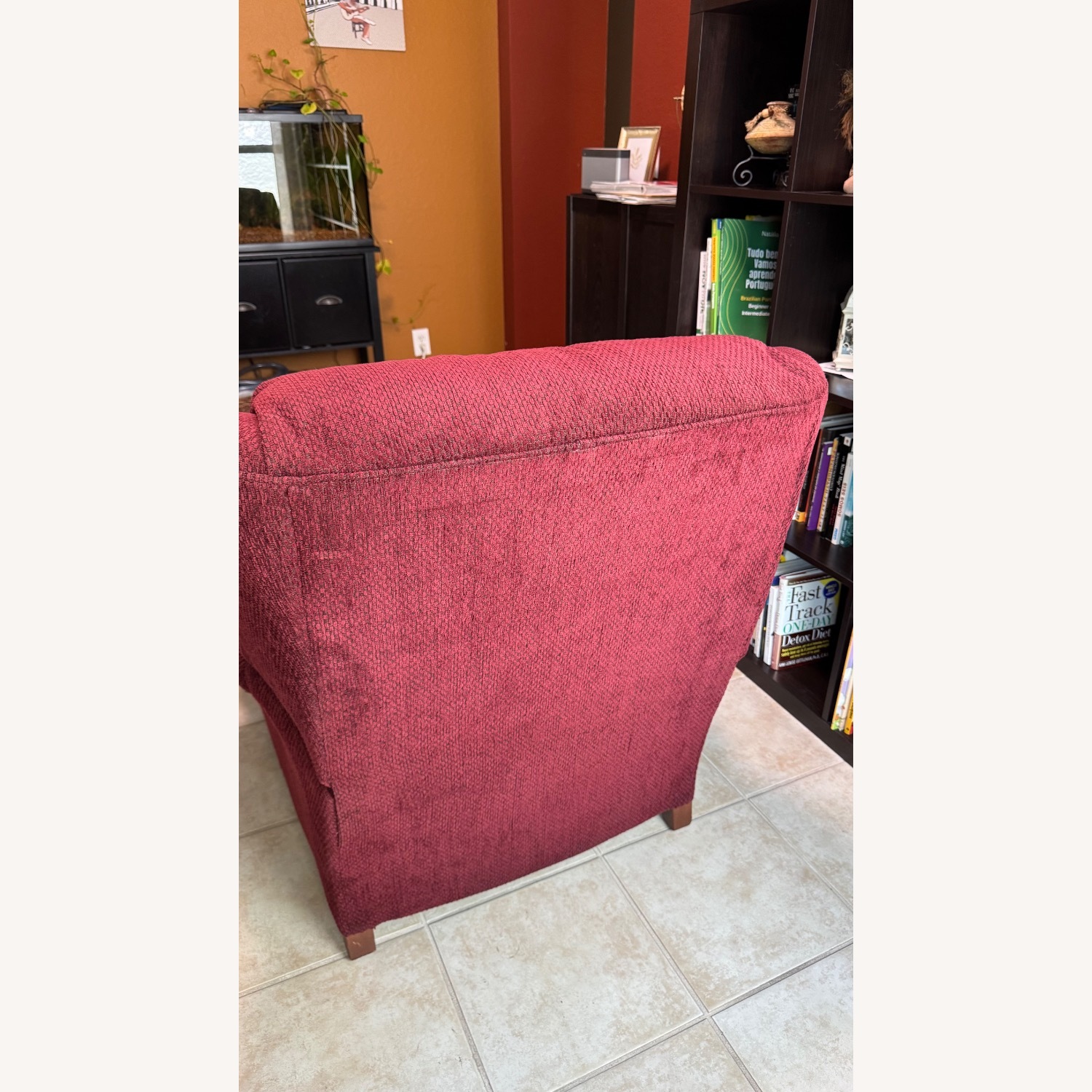 Smith Brothers Of Berne Inc Red Fabric Recliner - image-5