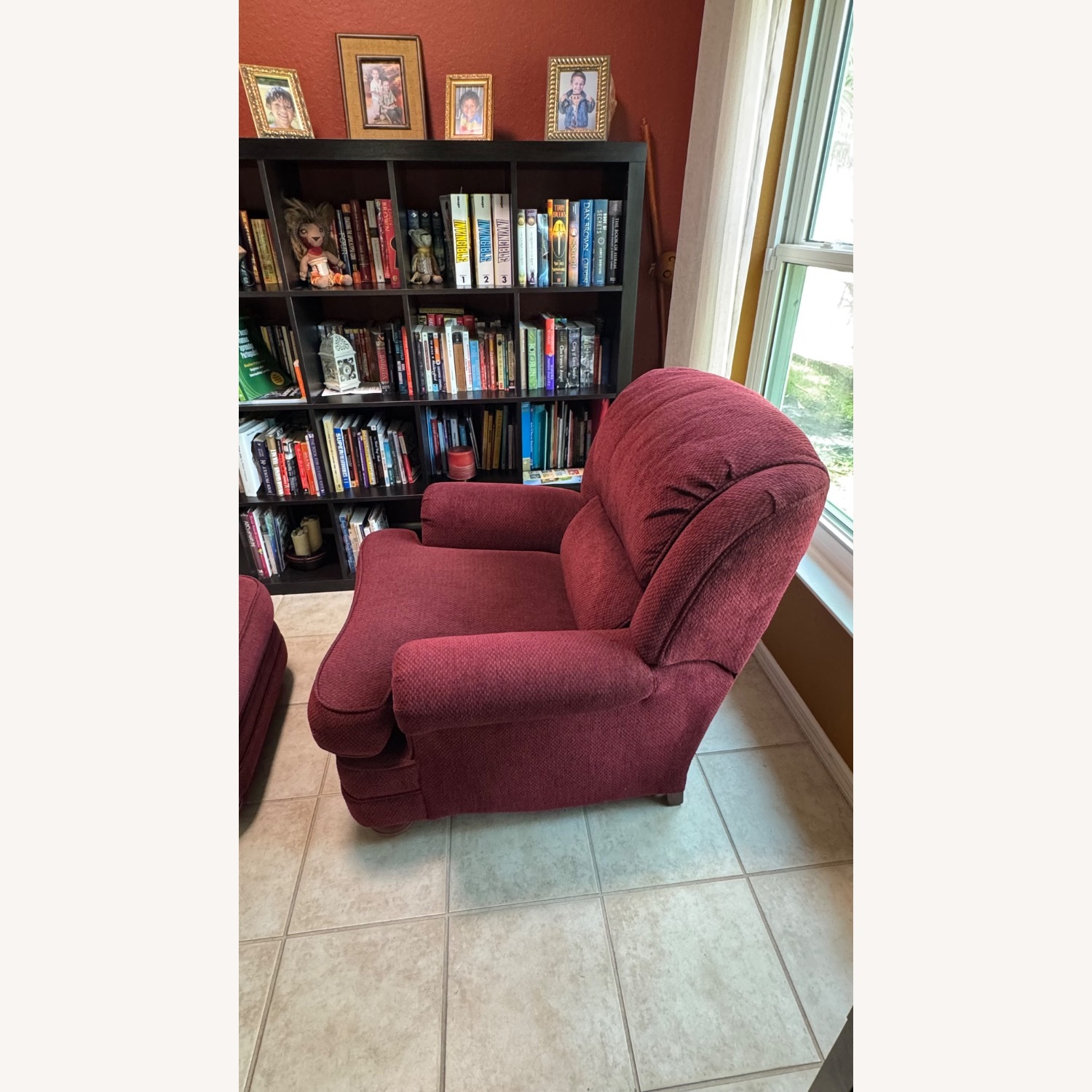 Smith Brothers Of Berne Inc Red Fabric Recliner - image-2