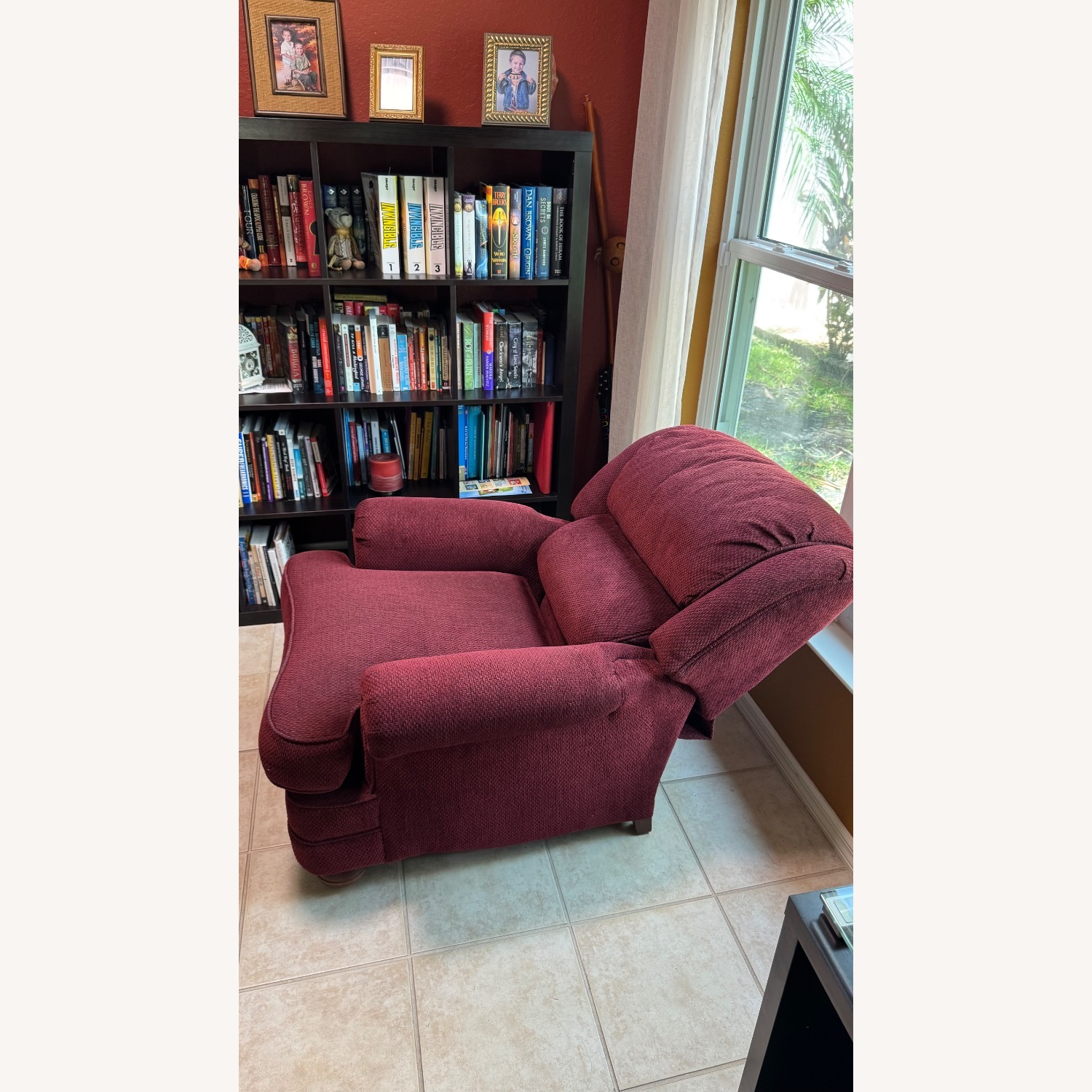 Smith Brothers Of Berne Inc Red Fabric Recliner - image-3