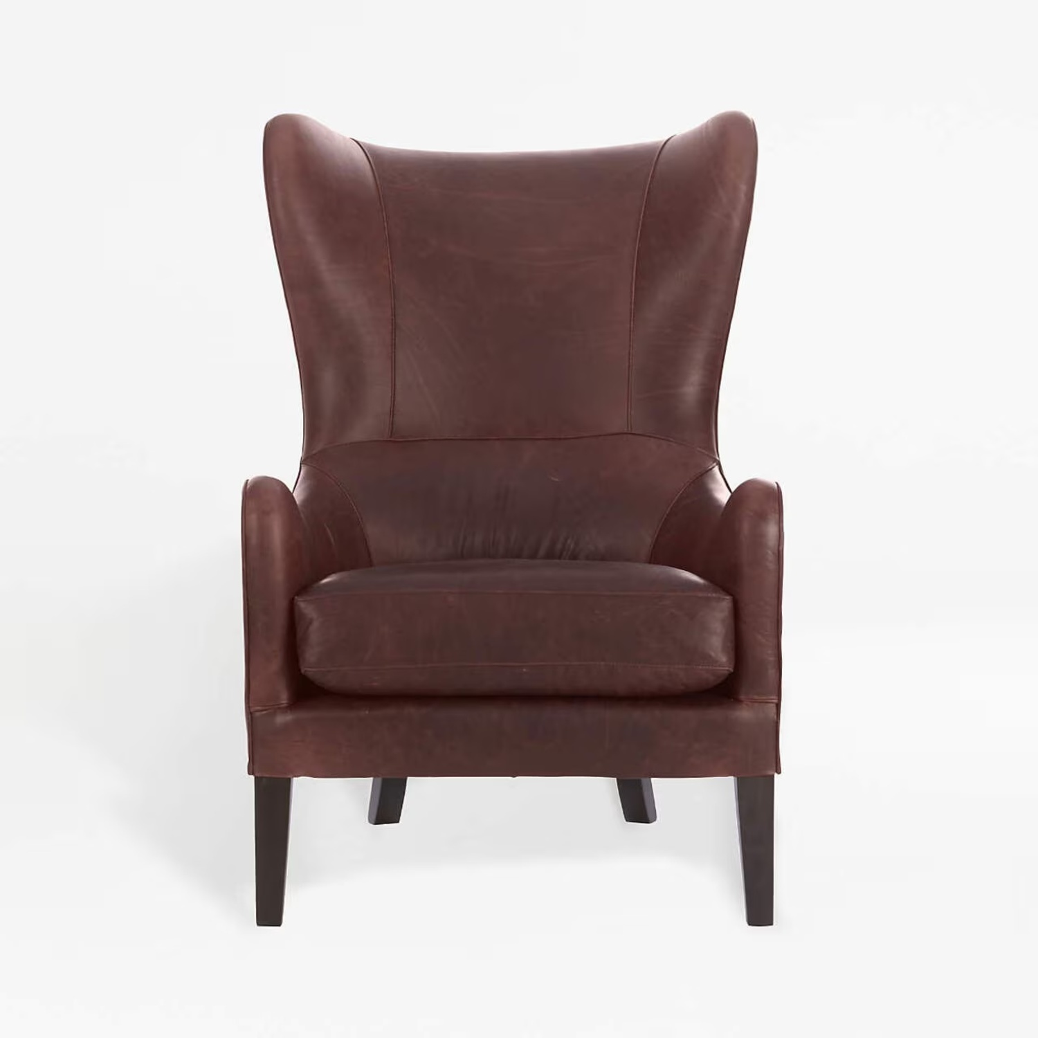 Crate & Barrel Dark Brown Leather Armchair - image-11