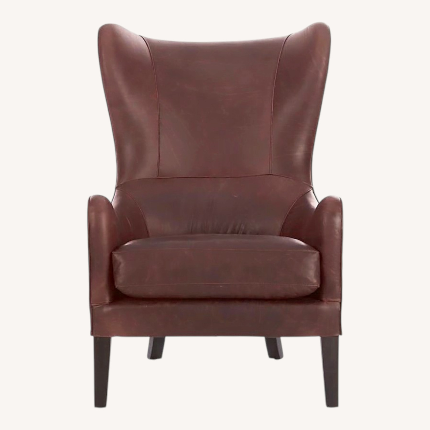 Crate & Barrel Dark Brown Leather Armchair - image-0
