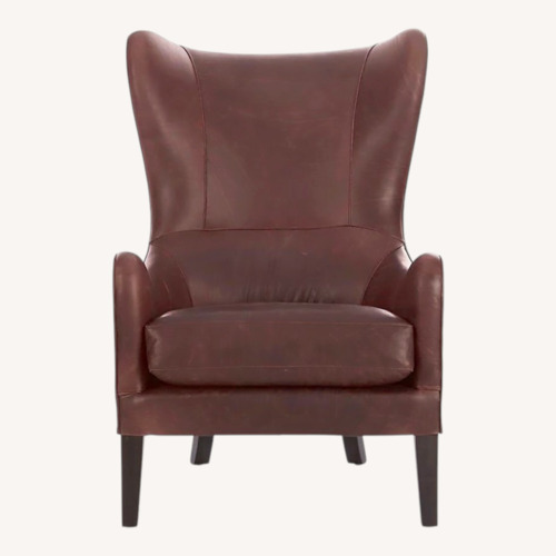 Used Crate & Barrel Dark Brown Leather Armchair for sale on AptDeco