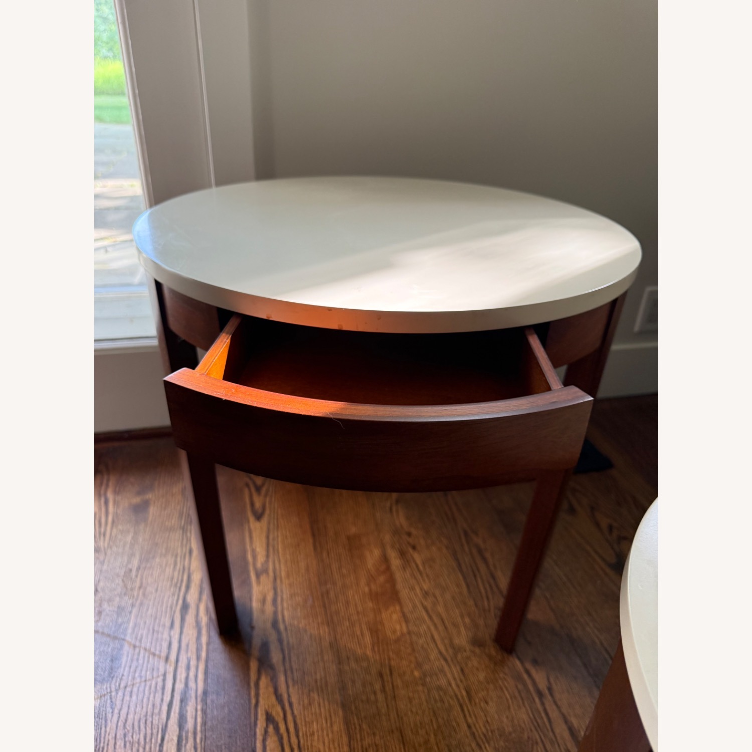 Crate & Barrel White Wood Side Table - image-8