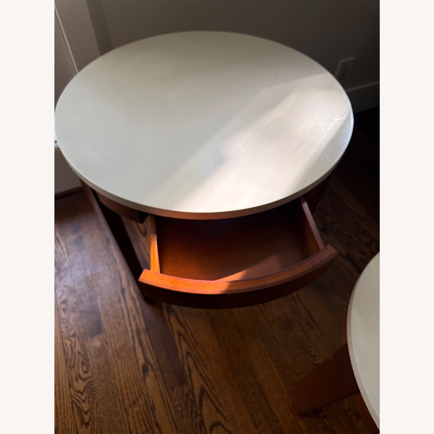 Crate & Barrel White Wood Side Table - image-6