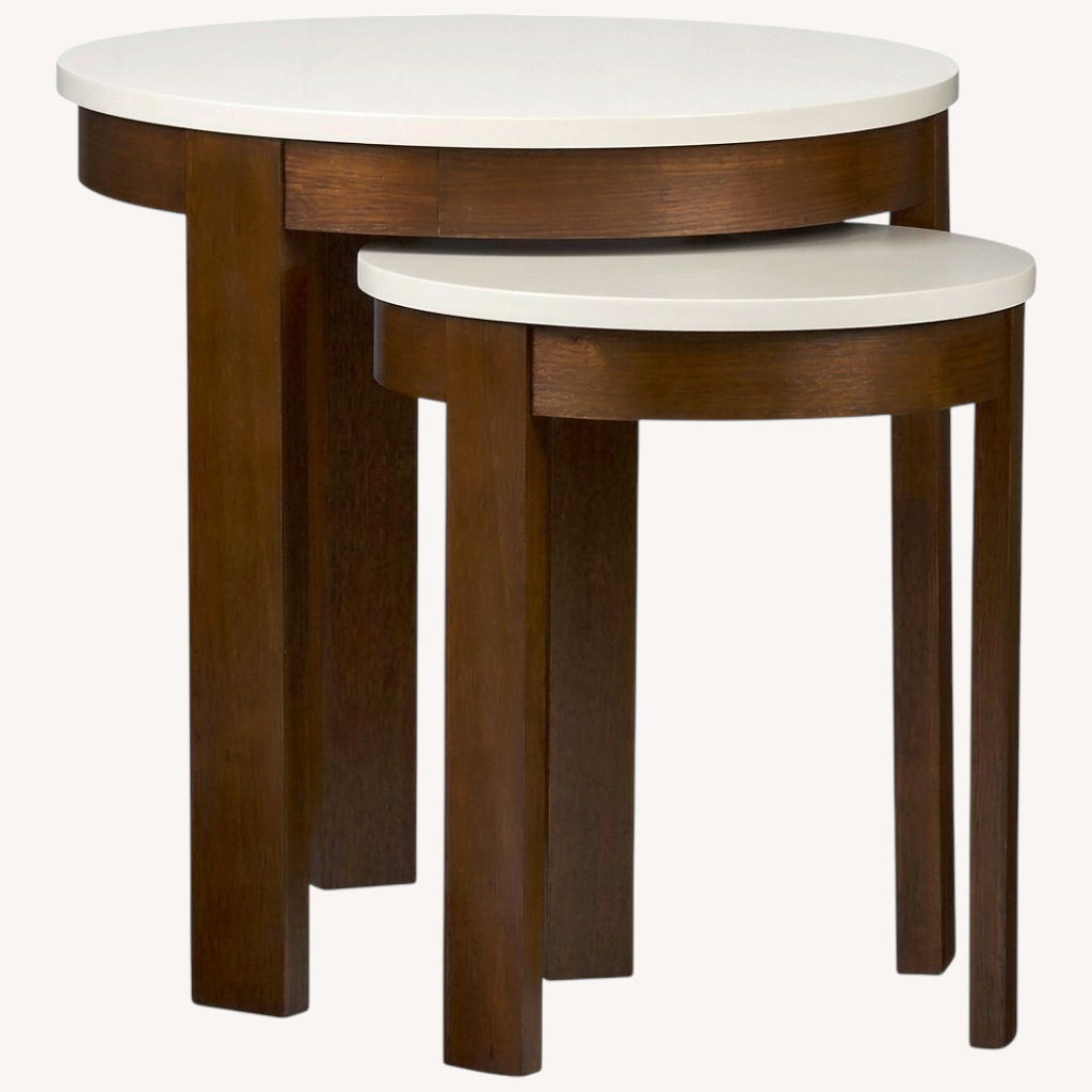 Image of Crate & Barrel White Wood Side Table