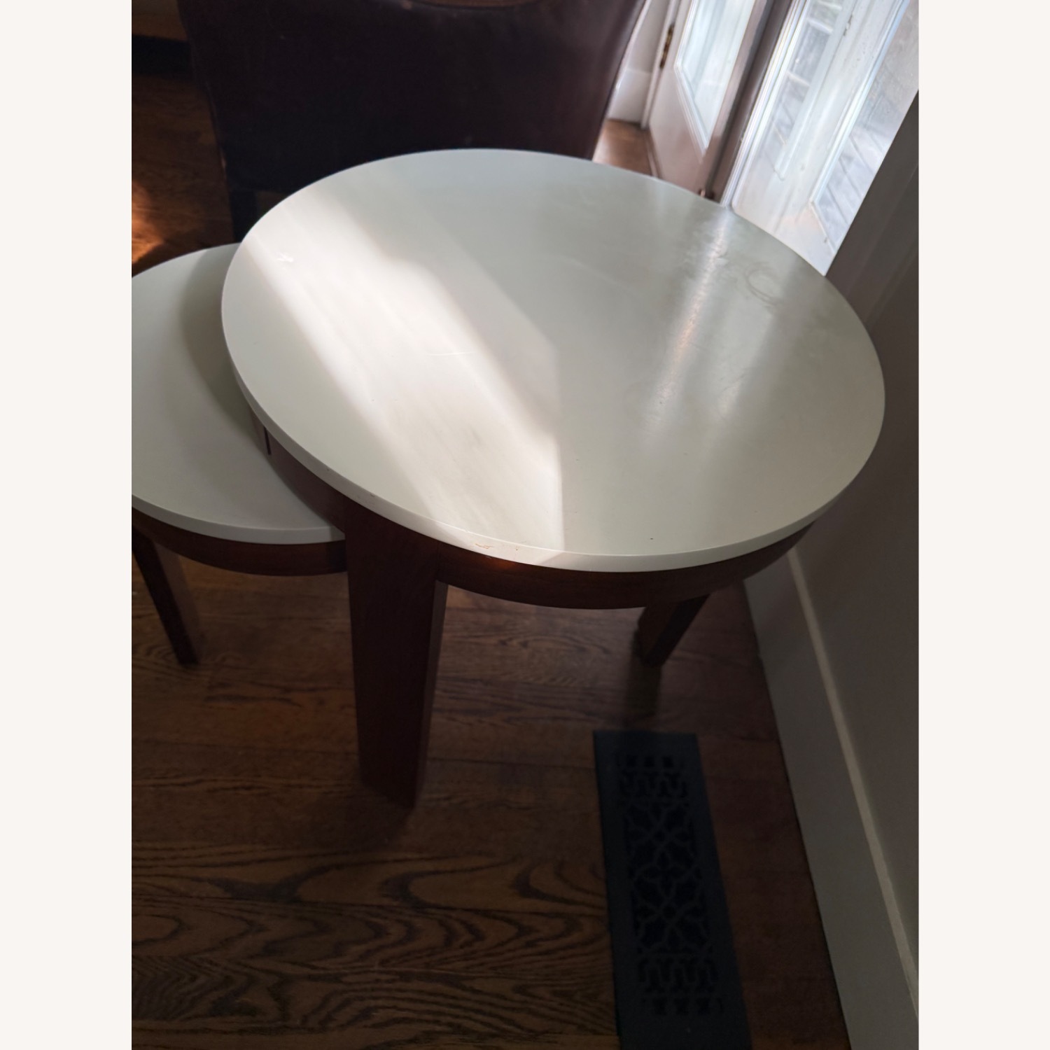 Crate & Barrel White Wood Side Table - image-4