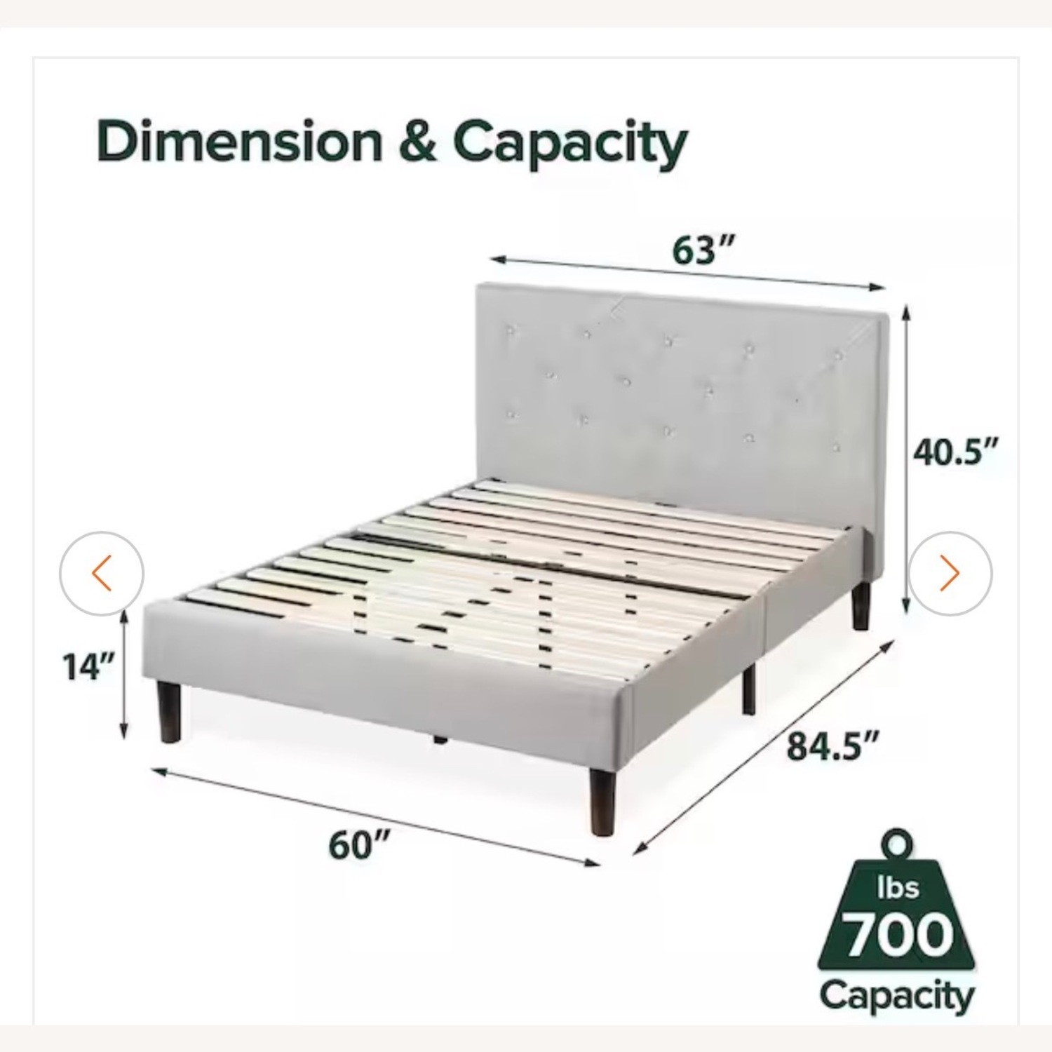 Zinus Tufted Upholstered Platform Bed Frame - image-10