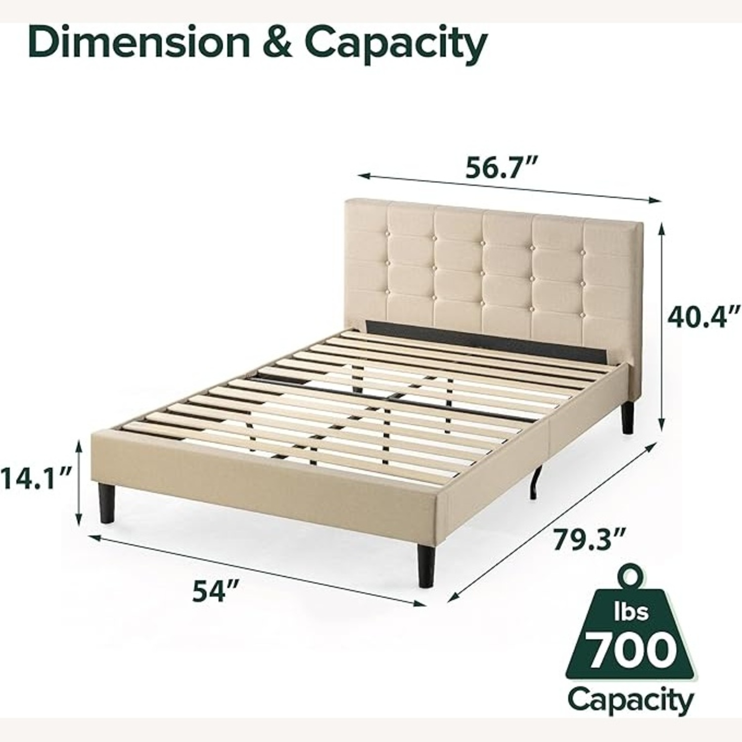 Zinus Tufted Upholstered Platform Bed Frame - image-11