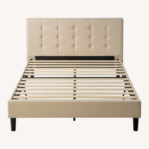 Used Zinus Tufted Upholstered Platform Bed Frame for sale on AptDeco