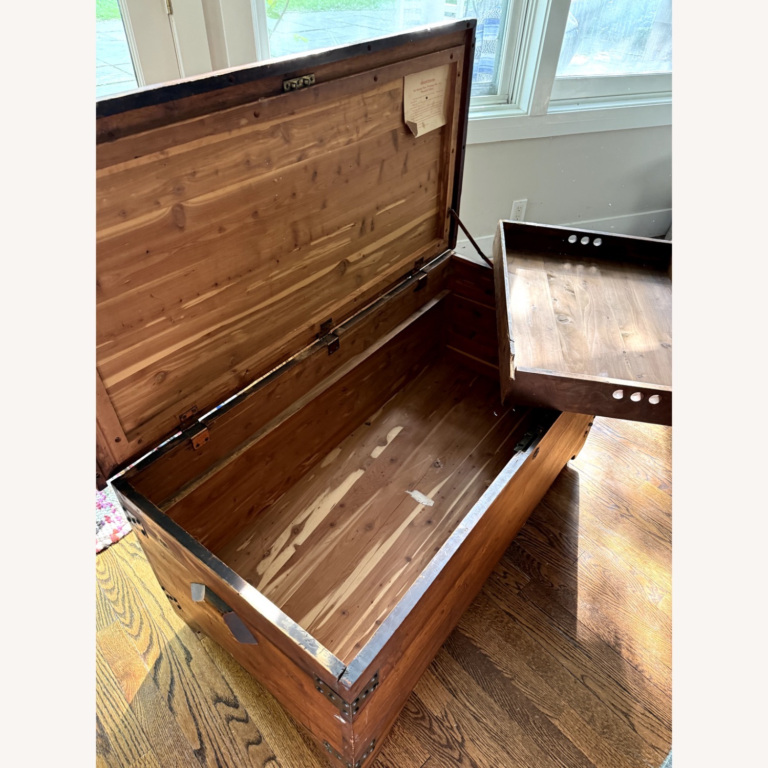 Vintage/Antique Dark Brown Wood Chest - image-10