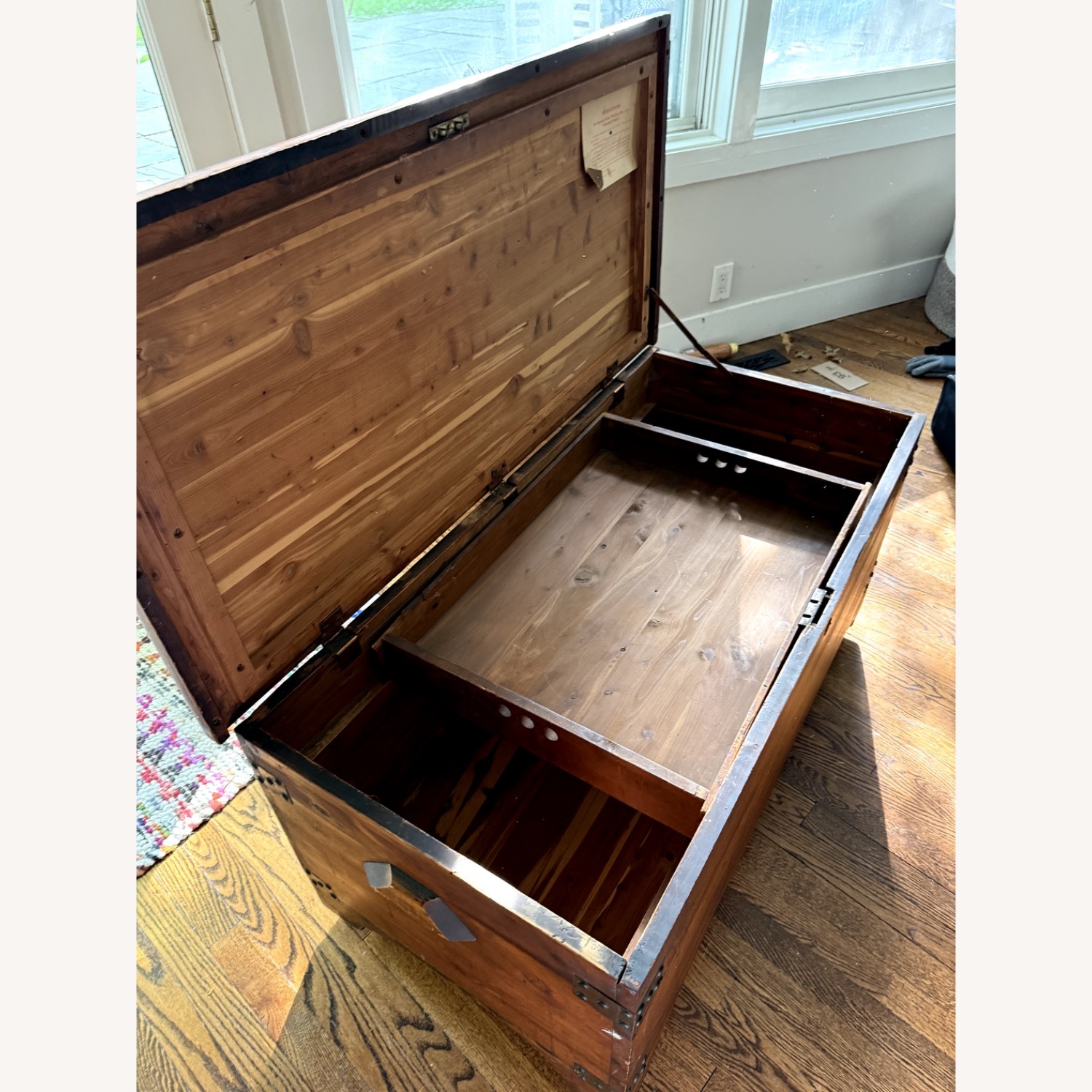 Vintage/Antique Dark Brown Wood Chest - image-9