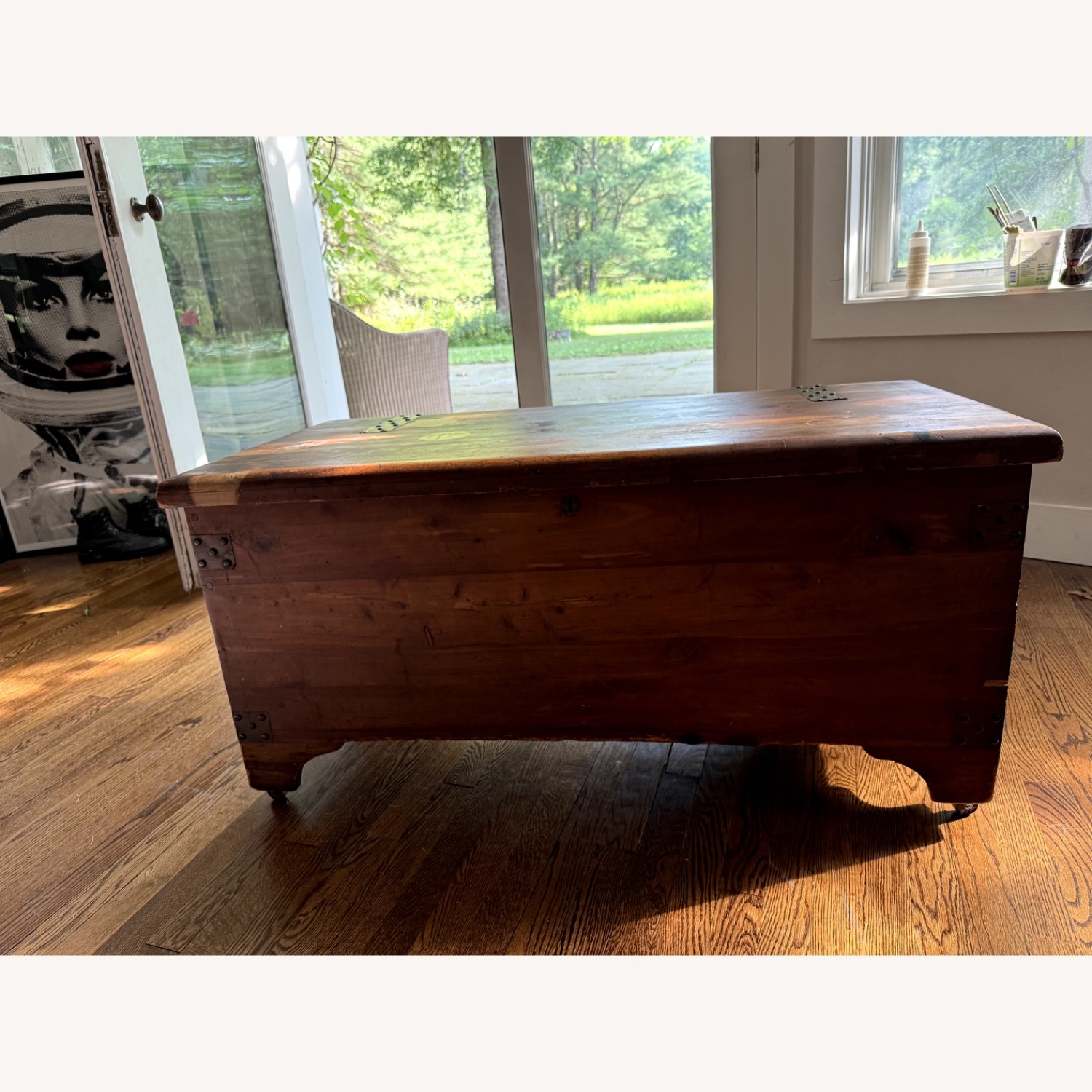 Vintage/Antique Dark Brown Wood Chest - image-3