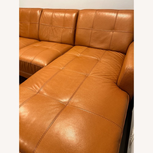 Used Bloomingdales Chateau D'ax Leather Sectional   for sale on AptDeco
