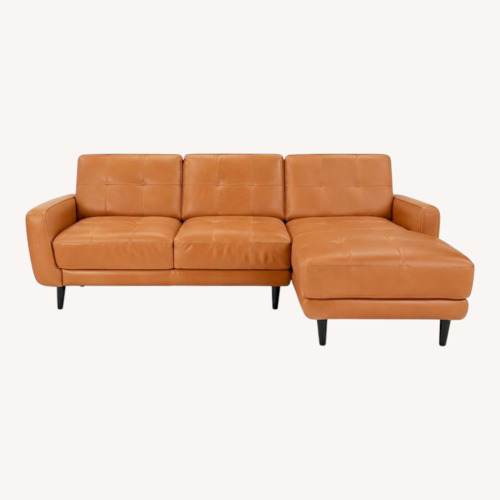 Used Bloomingdales Chateau D'ax Leather Sectional for sale on AptDeco