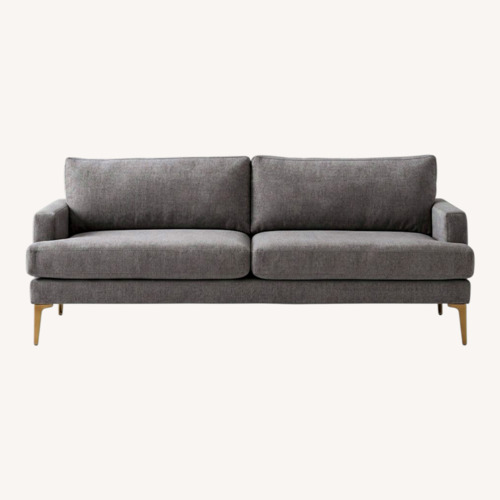 Used West Elm Light Gray Fabric 2 Seater Sofa for sale on AptDeco