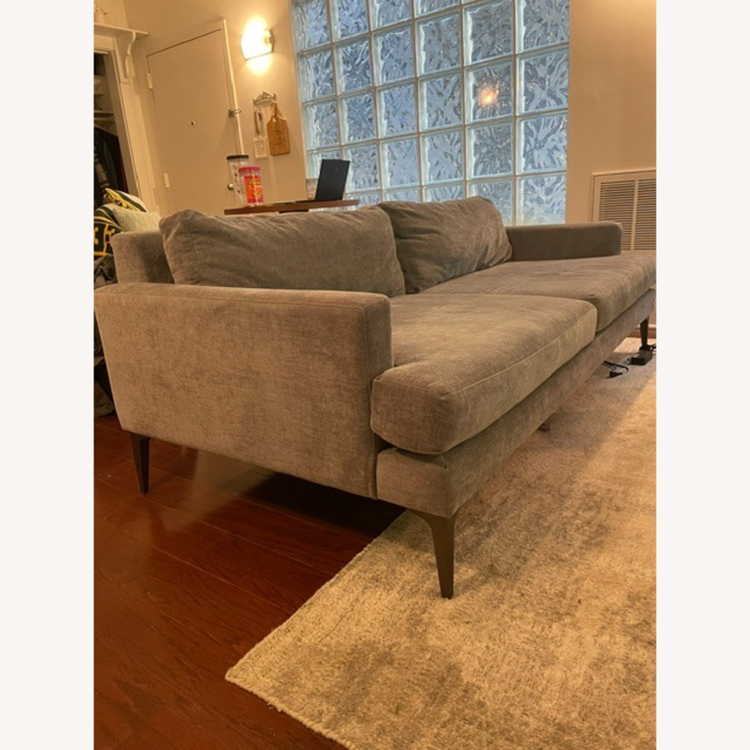 West Elm Light Gray Fabric 2 Seater Sofa - image-2