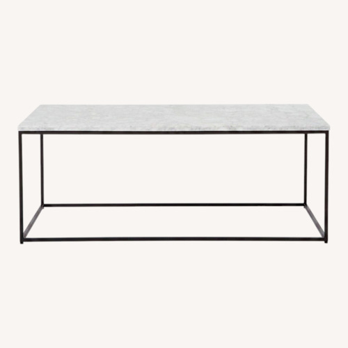 Used West Elm Light Gray Marble Coffee Table for sale on AptDeco