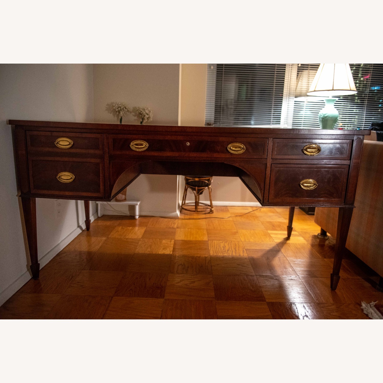Hekman Furniture Dark Brown Wood Desk - image-1