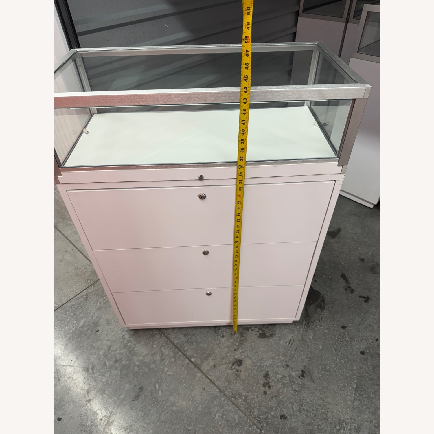 White Glass Nightstand - image-3