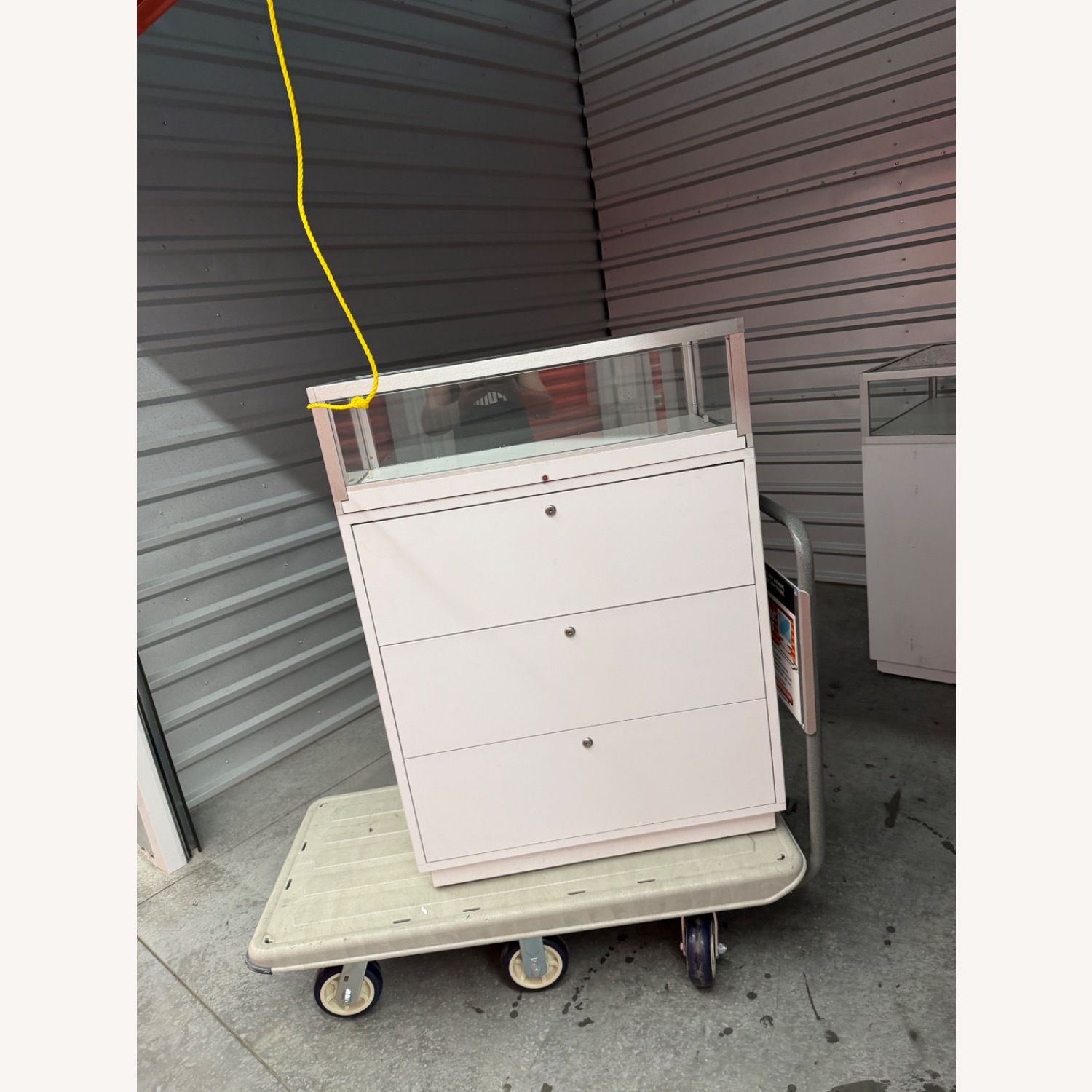 White Glass Nightstand - image-1