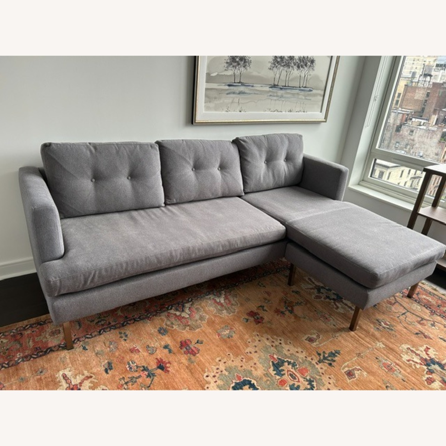 West Elm Jackson Light Gray Fabric 3+ Piece Sectional - image-3