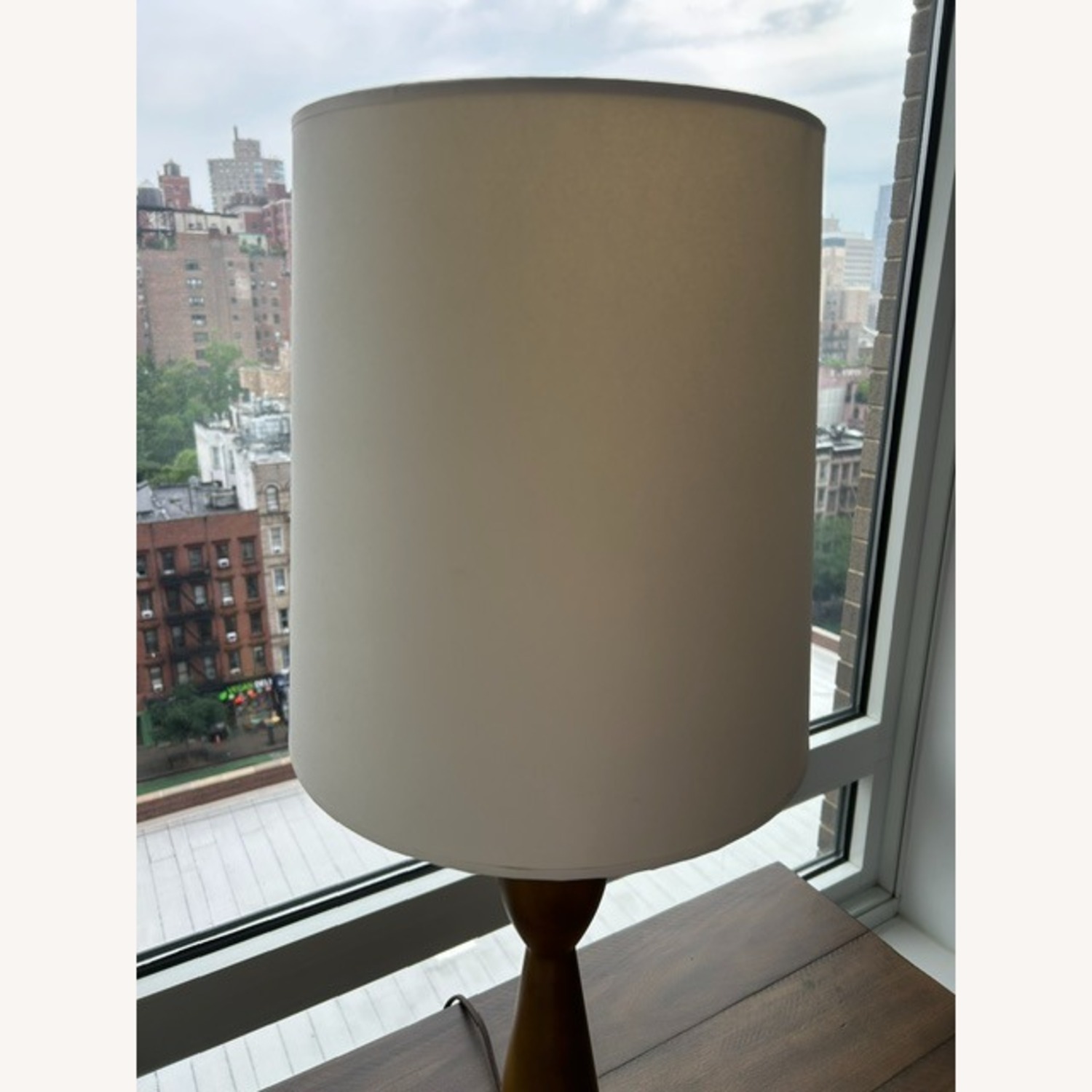 West Elm Dark Brown Wood Table Lamp - image-2