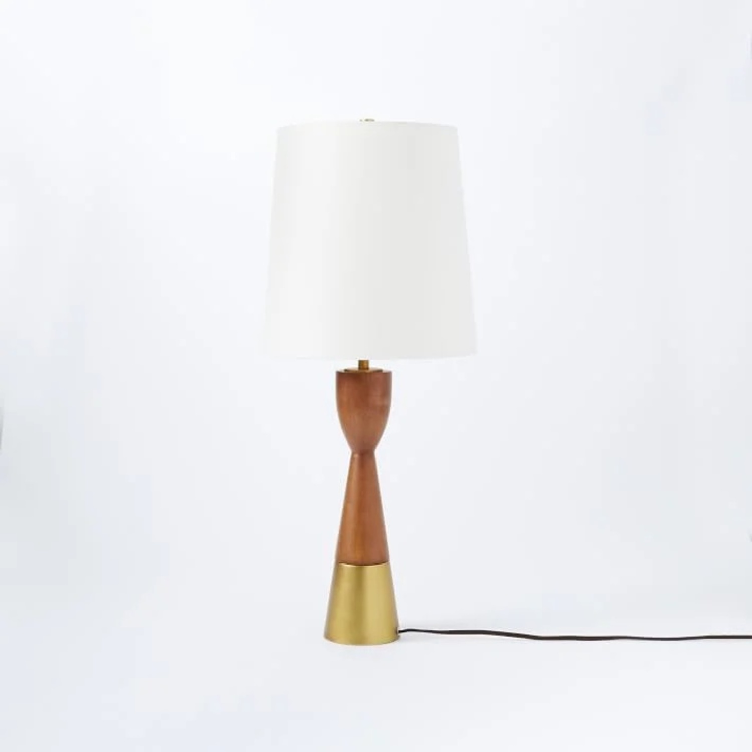 West Elm Dark Brown Wood Table Lamp - image-4
