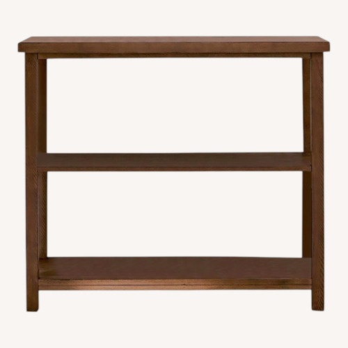 Used Pottery Barn Mateo Dark Brown Wood Side Table for sale on AptDeco