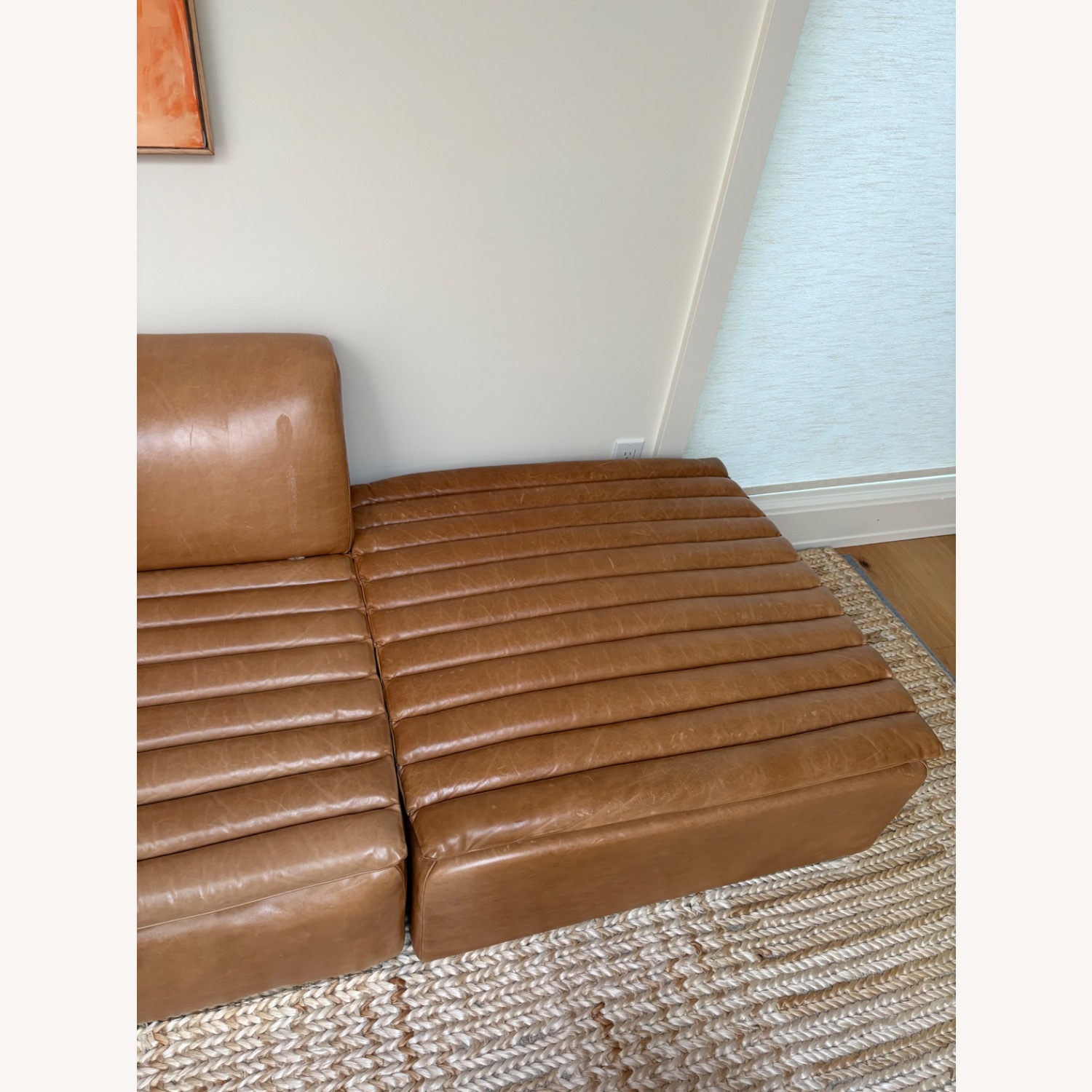 CB2 Salon Light Brown Leather 3+ Piece Sectional - image-3