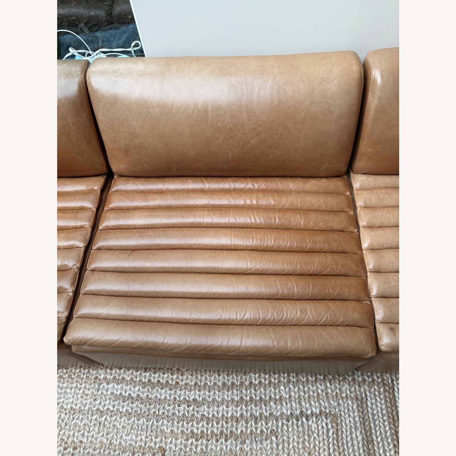 CB2 Salon Light Brown Leather 3+ Piece Sectional - image-7