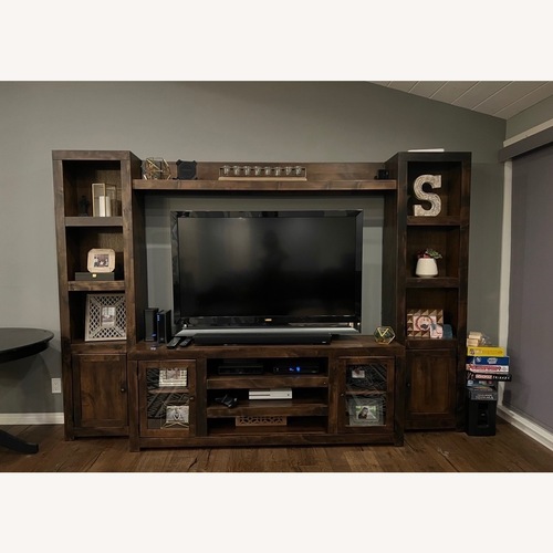 Used Dark Brown Wood Wall Unit for sale on AptDeco