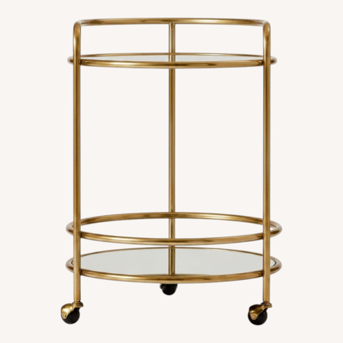 Used West Elm Gold Glass Bar Cart for sale on AptDeco